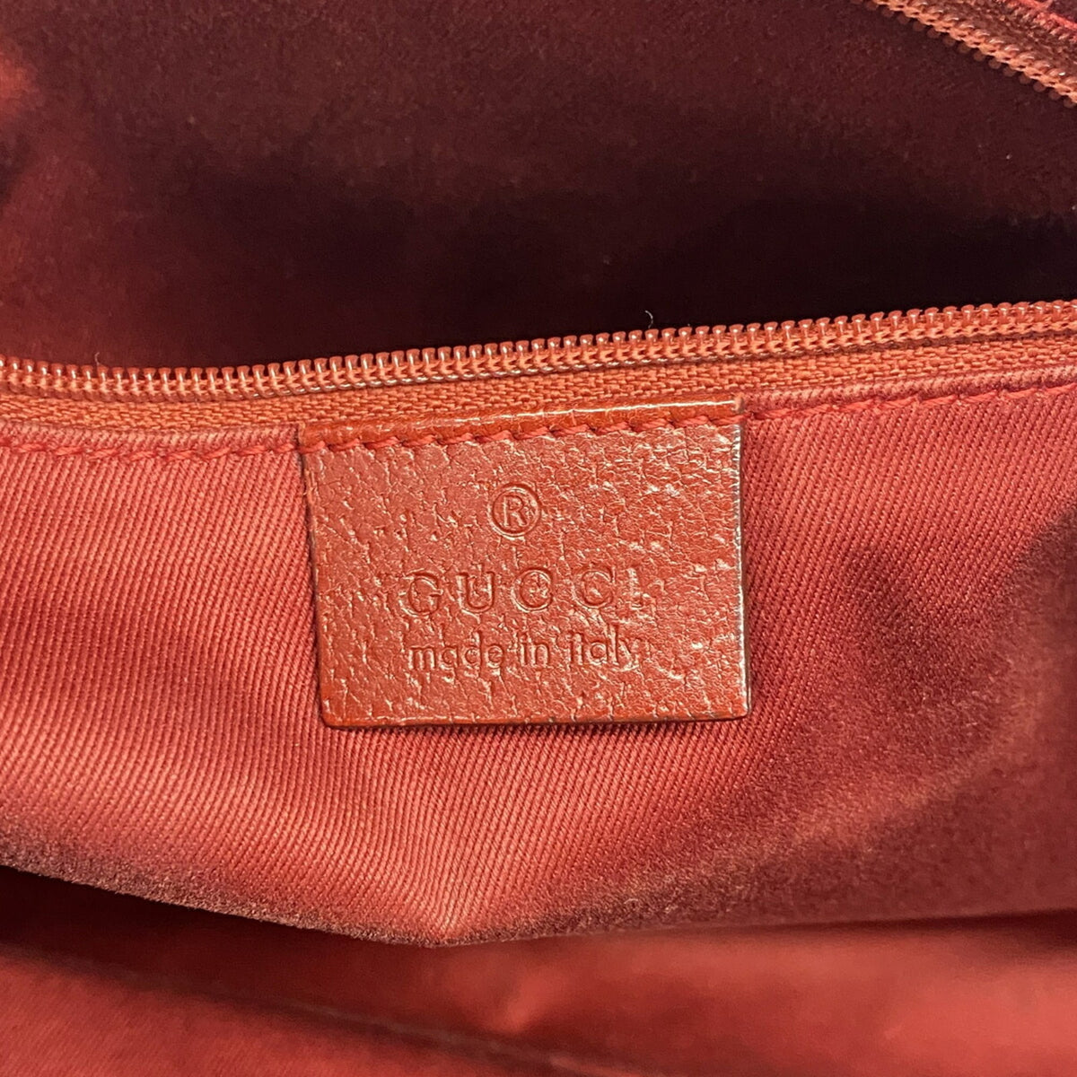Gucci Red Color Canvas Tote Bag (Pre-Owned)