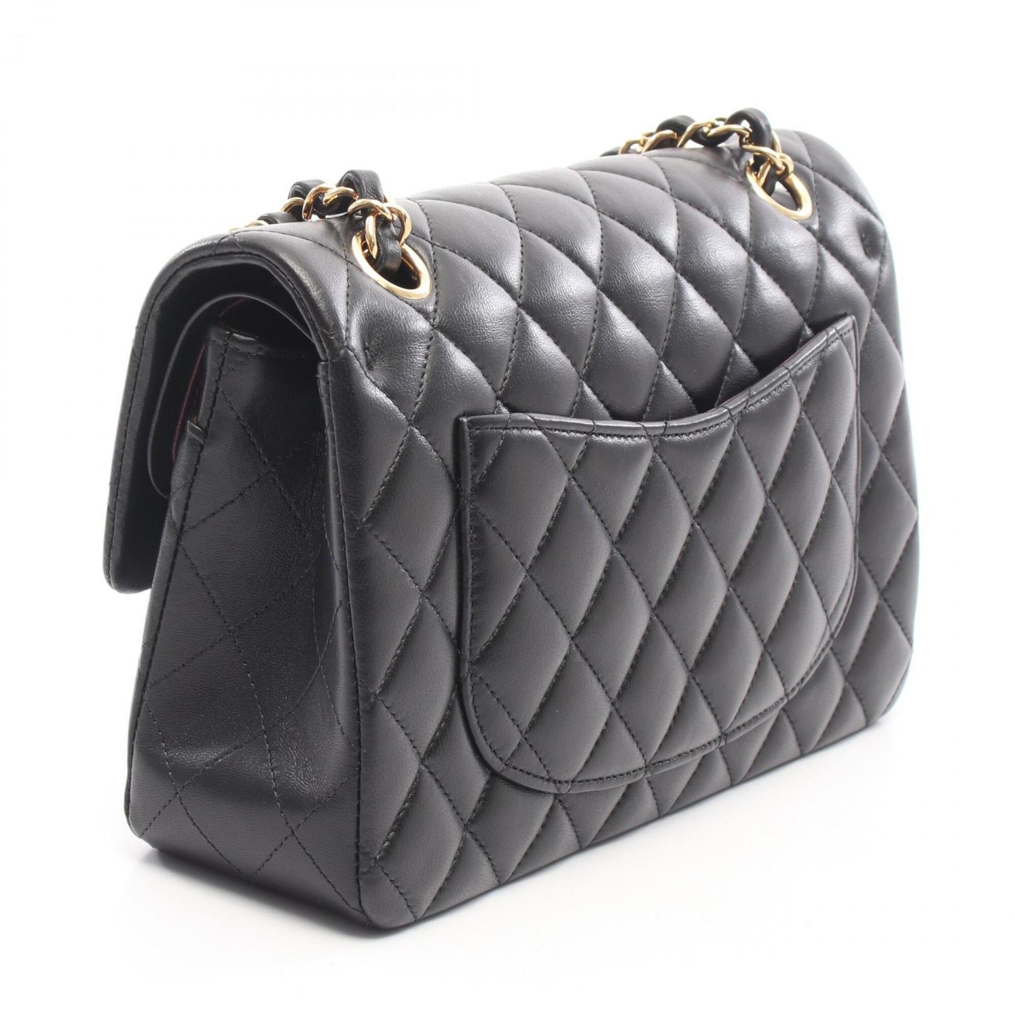 Chanel Black Leather Handbag Shoulder Bag (Pre-Owned)