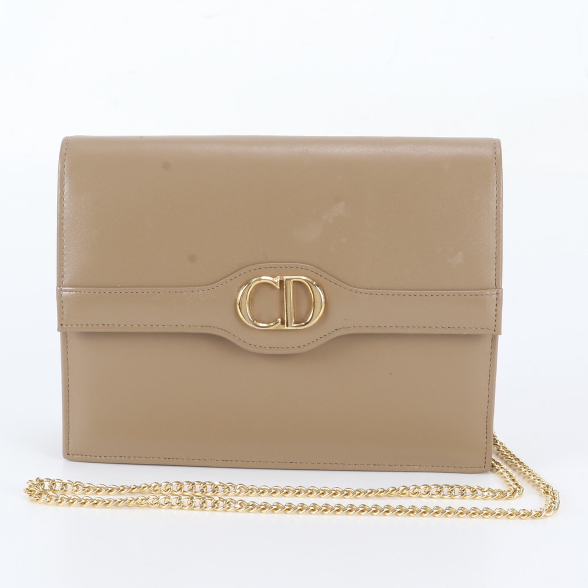 Christian Dior Beige Leather Crossbody Bag Shoulder Bag (Pre-Owned)