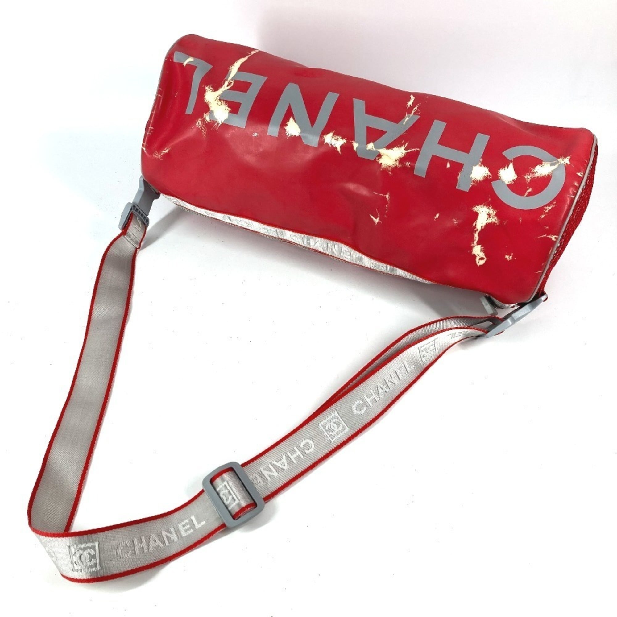 Chanel Red Color White Rubber Shoulder Bag (Pre-Owned)