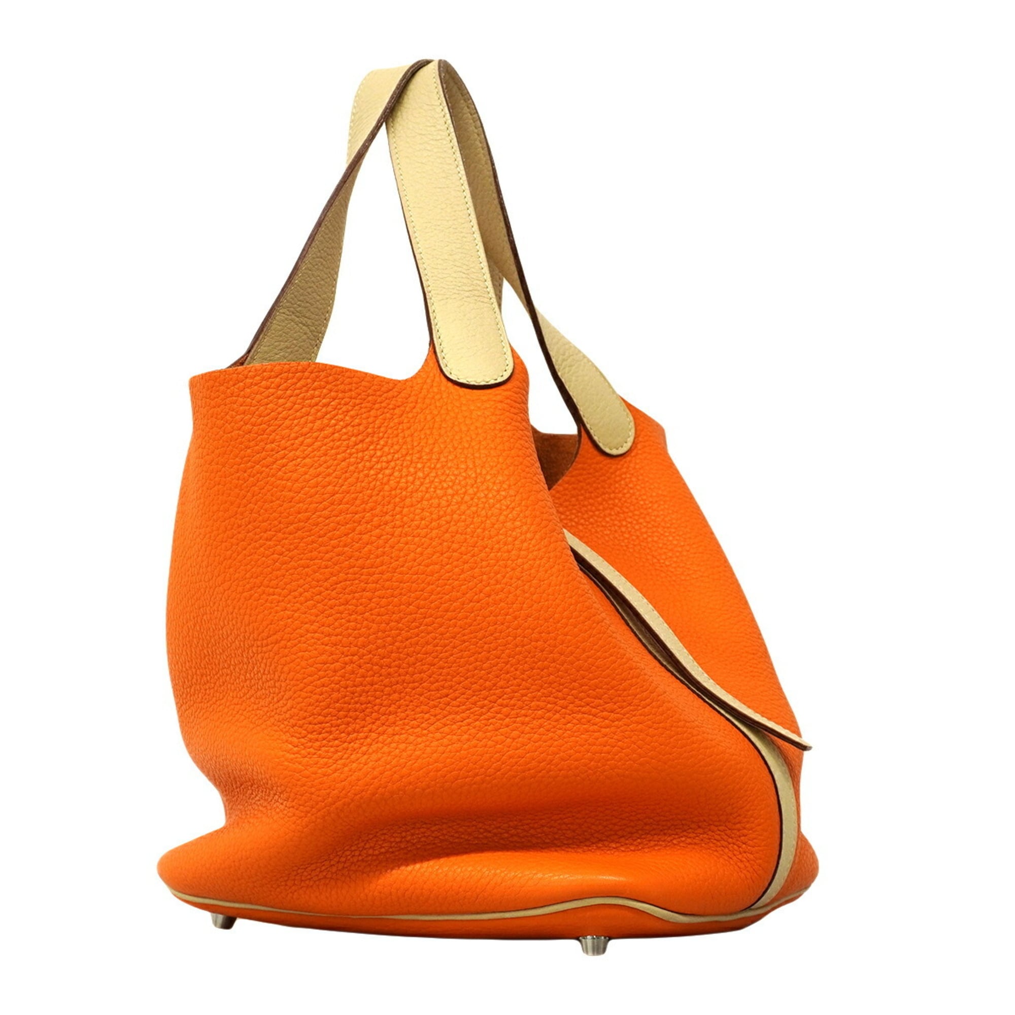 Hermes Orange Parchemin Taurillon Clemence Leather Handbag (Pre-Owned)