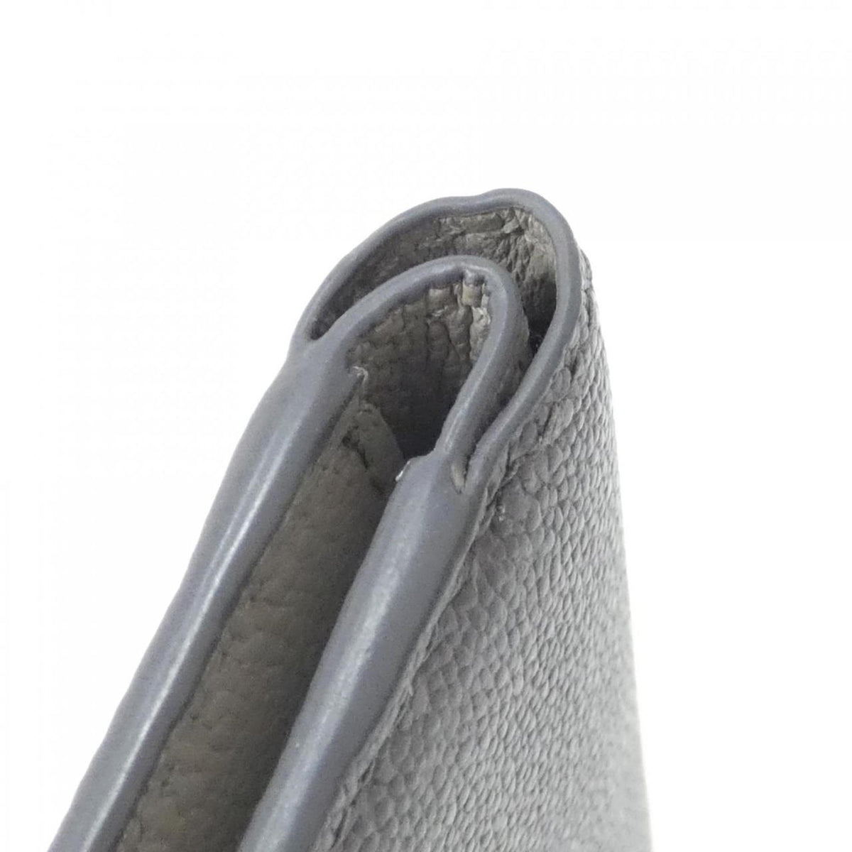 Bvlgari Gray Leather Bill Wallet (Bi-Fold) (Pre-Owned)