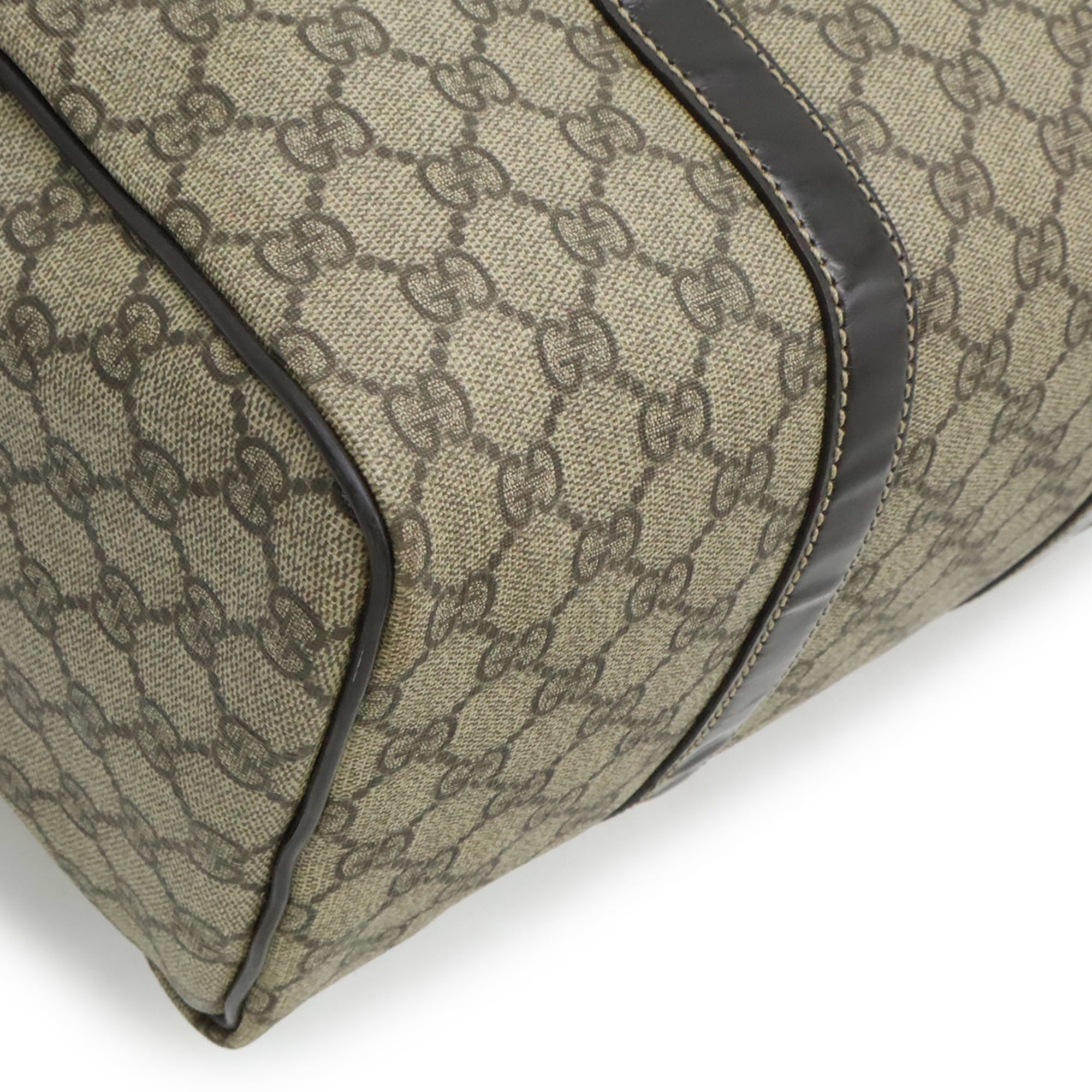 Gucci Beige Dark Brown Gg Supreme Handbag (Pre-Owned)