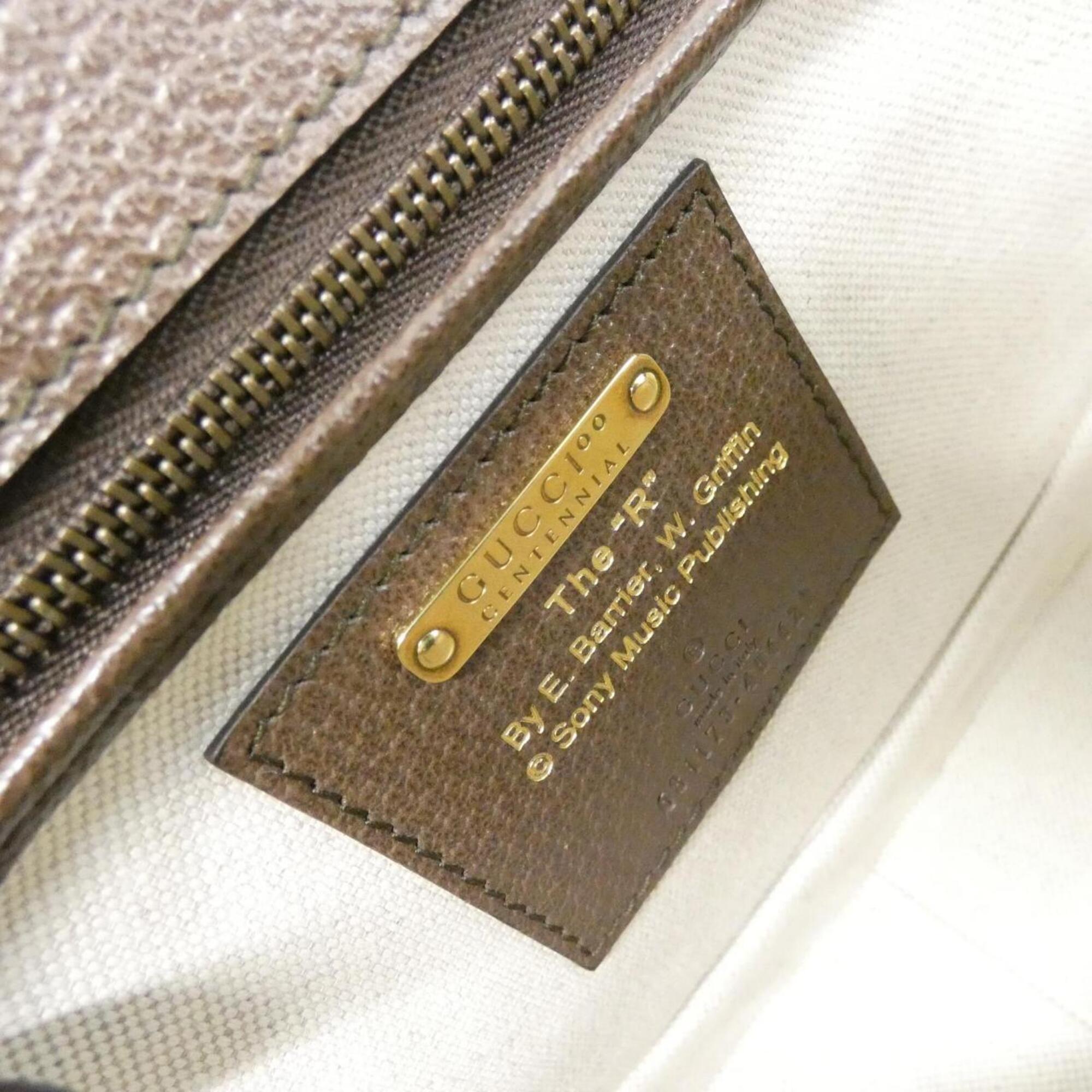 Gucci Brown Ivory Multi-Color Canvas Handbag (Pre-Owned)