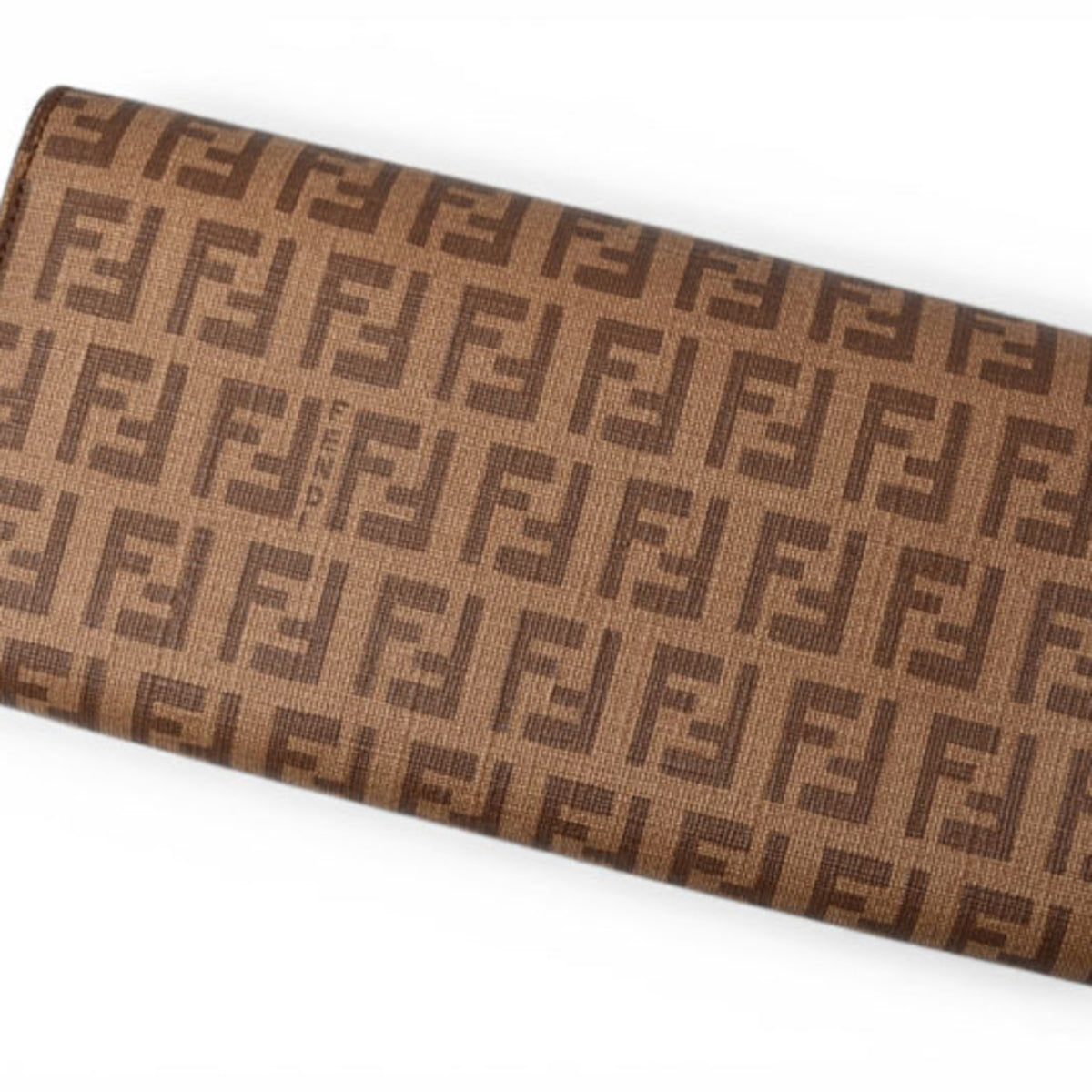 Fendi Zucca Beige Brown Zucca Long Wallet (Bi-Fold) (Pre-Owned)