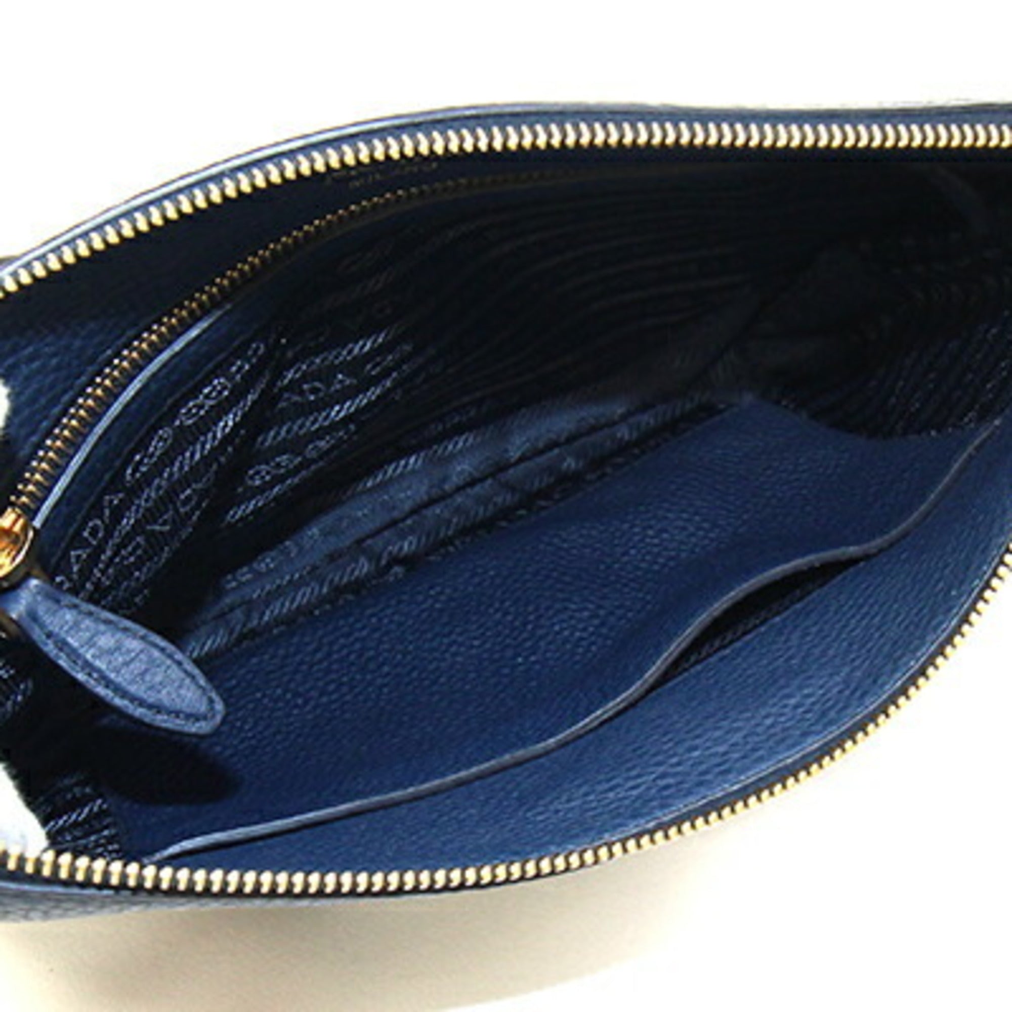 Prada Navy Leather Shoulder Bag (Pre-Owned)