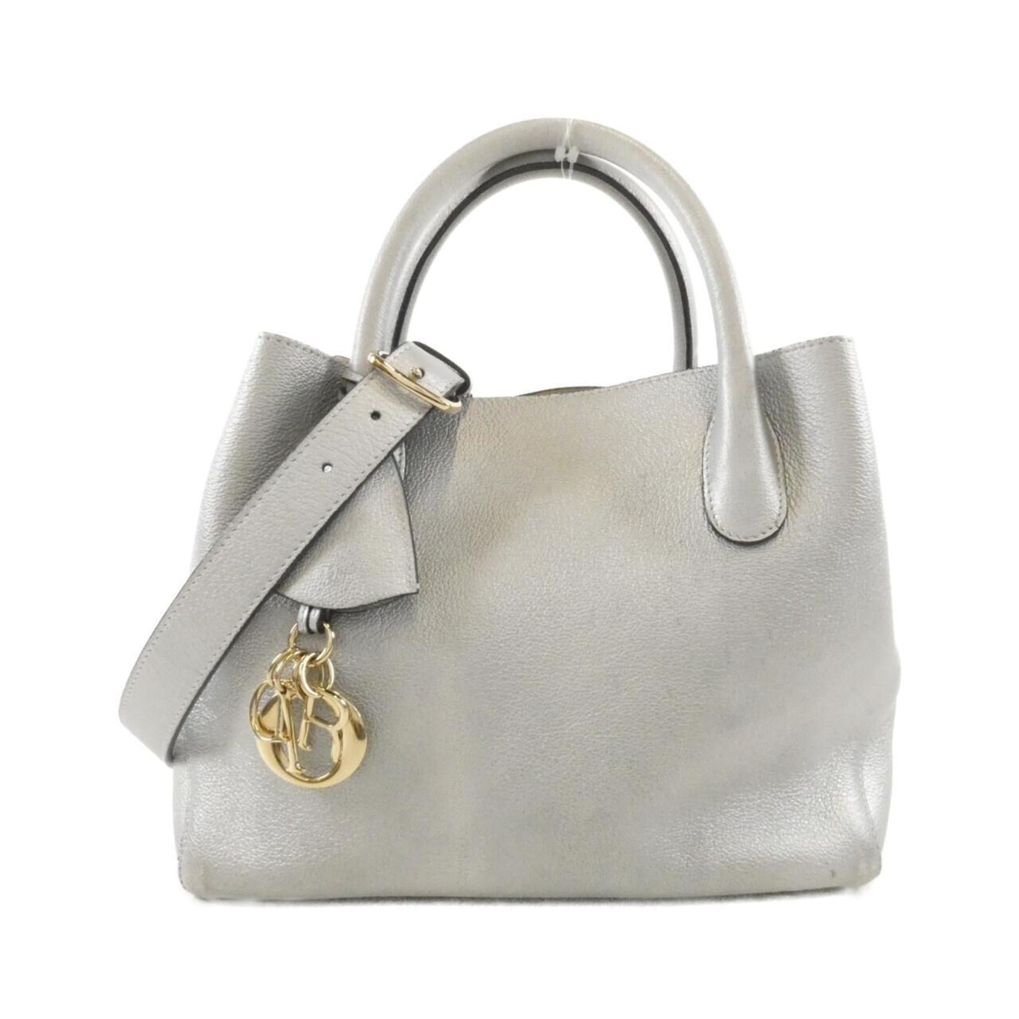 Christian Dior Silver Leather Handbag (Pre-Owned)