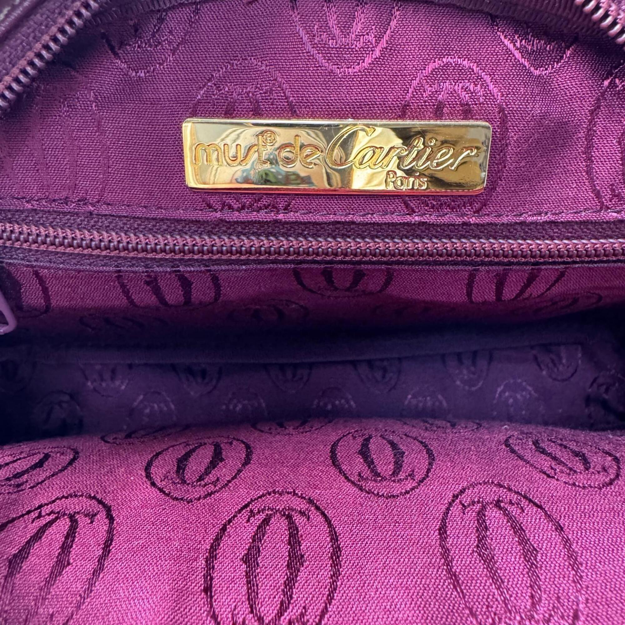 Cartier Bordeaux Leather Shoulder Bag (Pre-Owned)