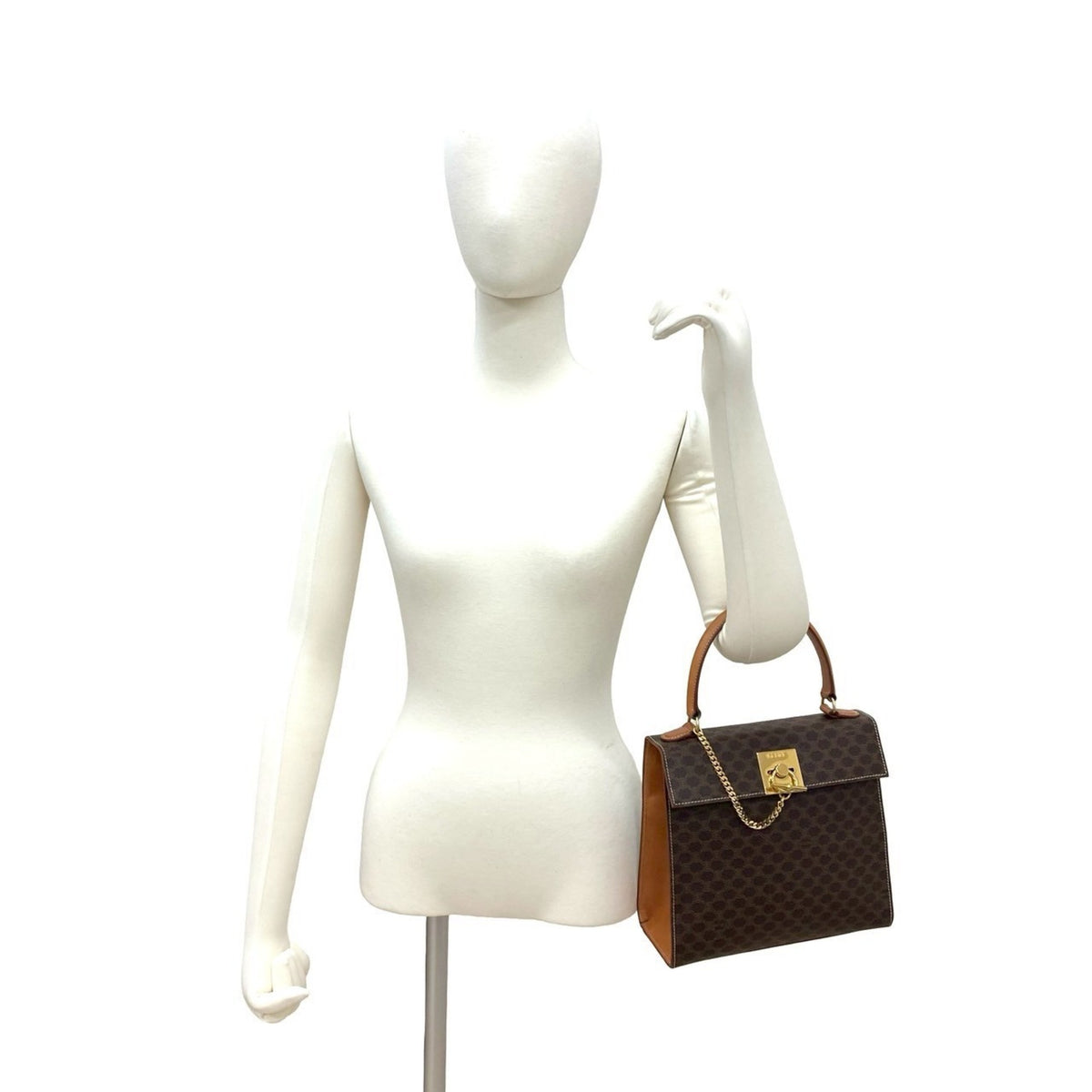 Celine Brown Leather Pvc Handbag (Pre-Owned)