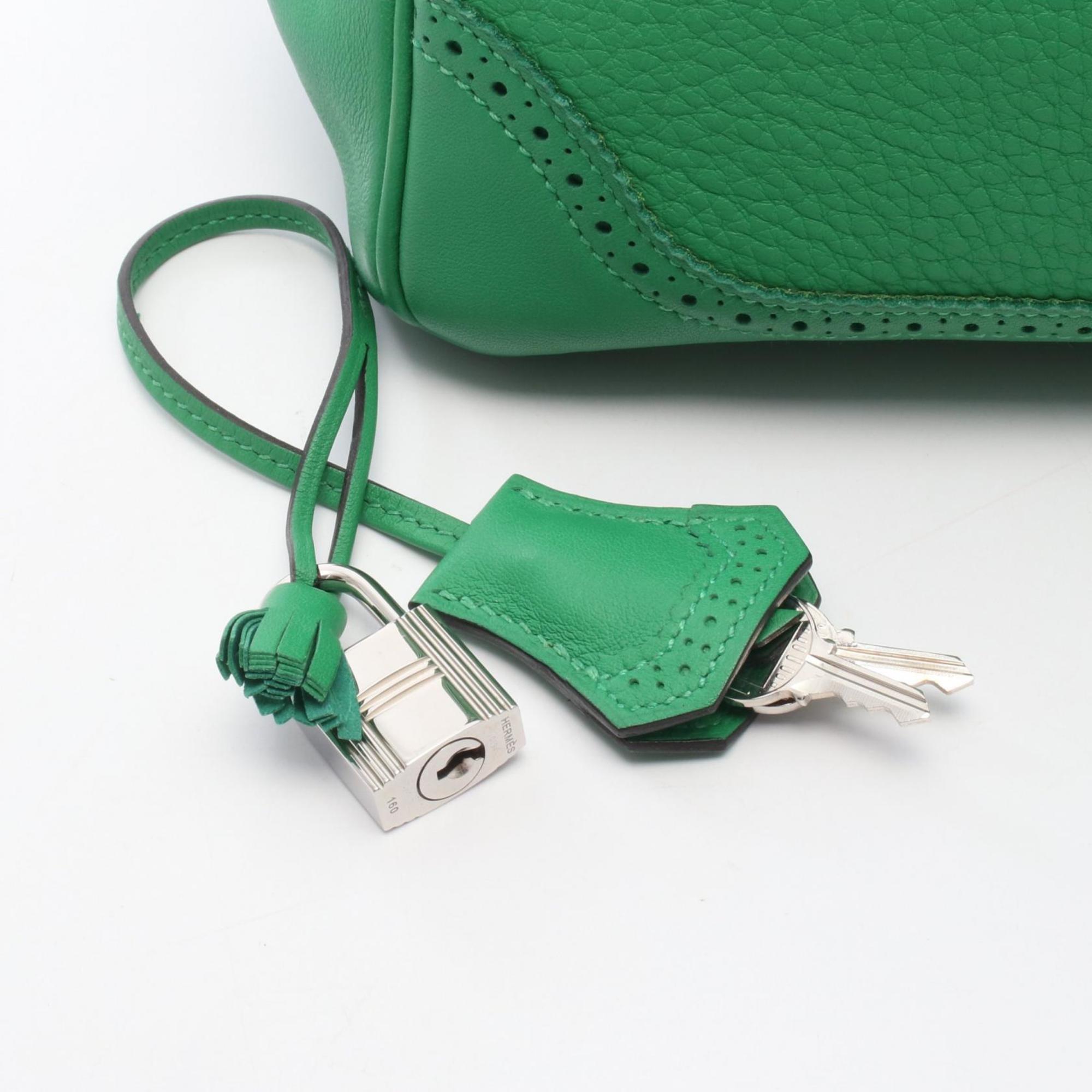 Hermes Bambou Green Togo Leather Leather Handbag (Pre-Owned)