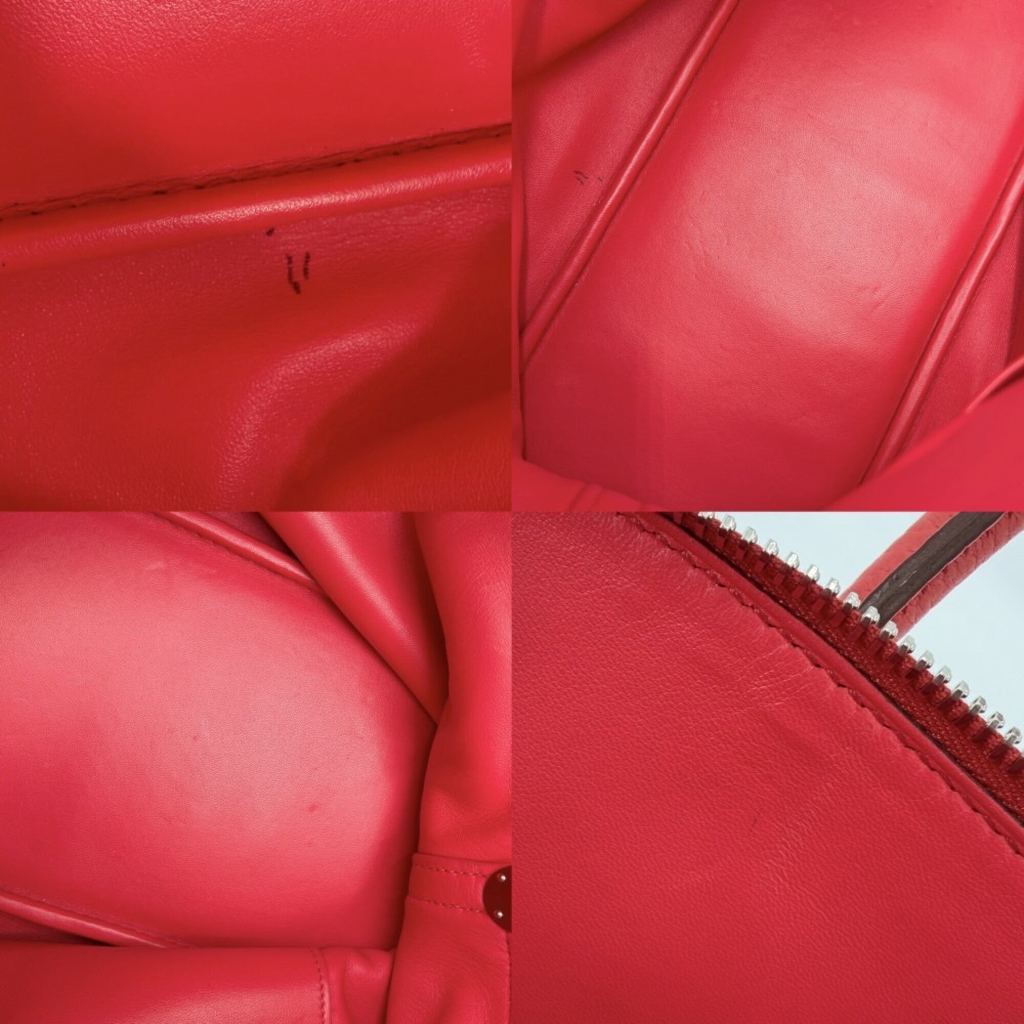 Hermes Red Color Leather Handbag Shoulder Bag (Pre-Owned)