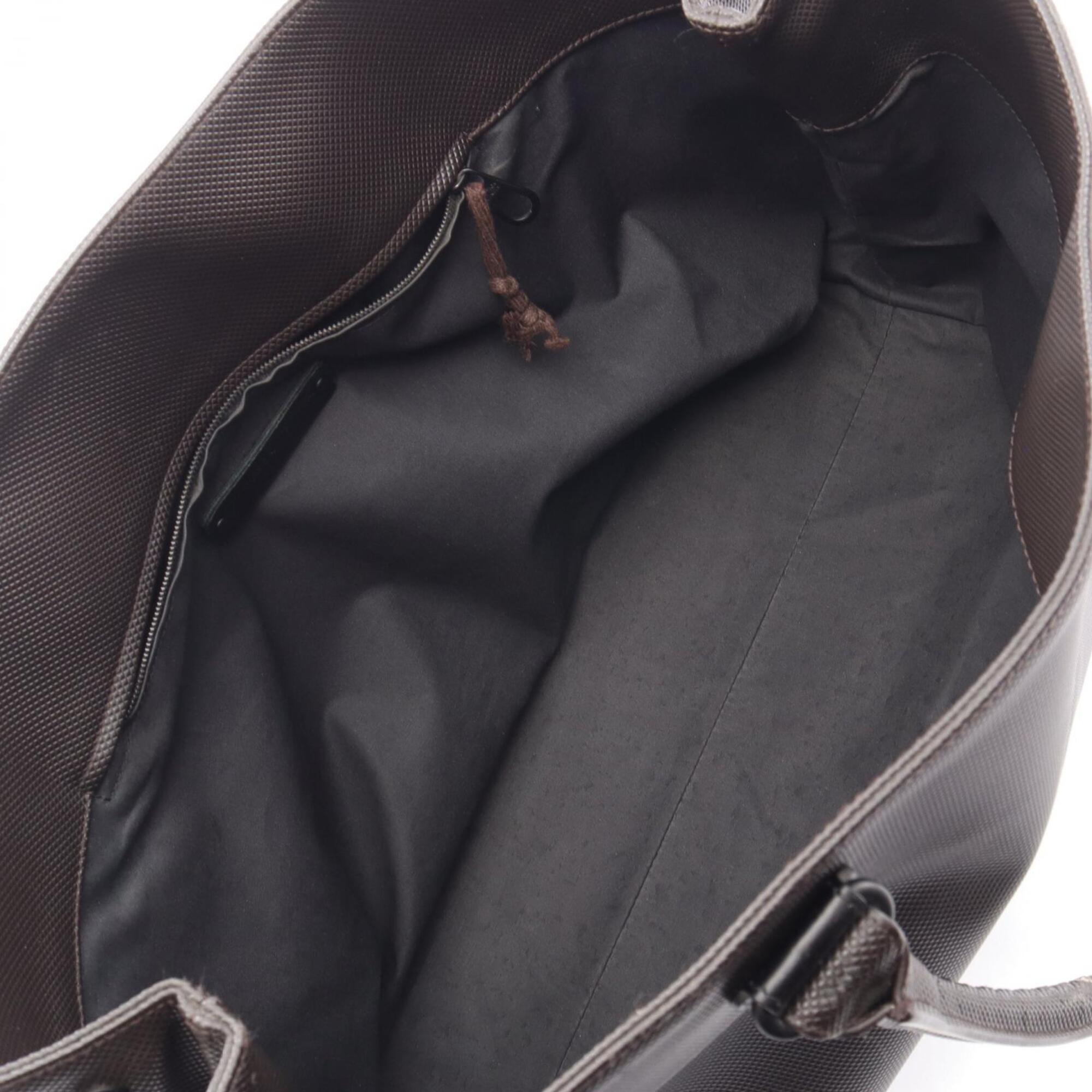 Bottega Veneta Black Brown Coated Canvas Leather Handbag Tote Bag (Pre-Owned)