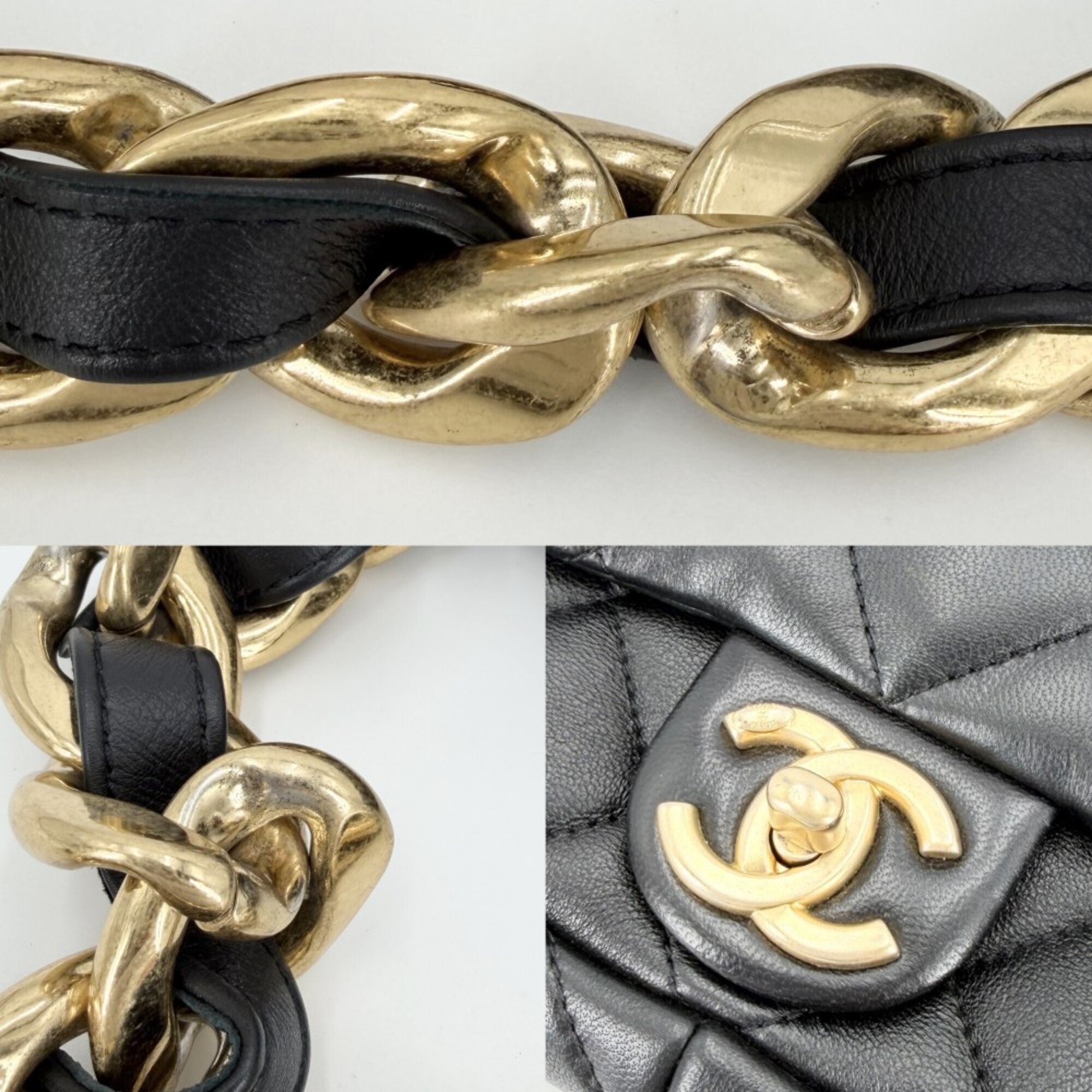 Chanel Black Leather Shoulder Bag (Pre-Owned)