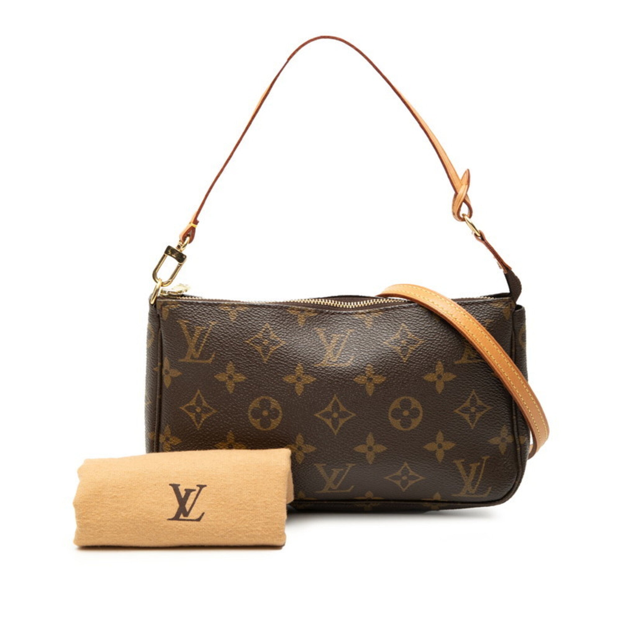 Louis Vuitton Brown Pvc Leather Handbag Pochette Shoulder Bag (Pre-Owned)