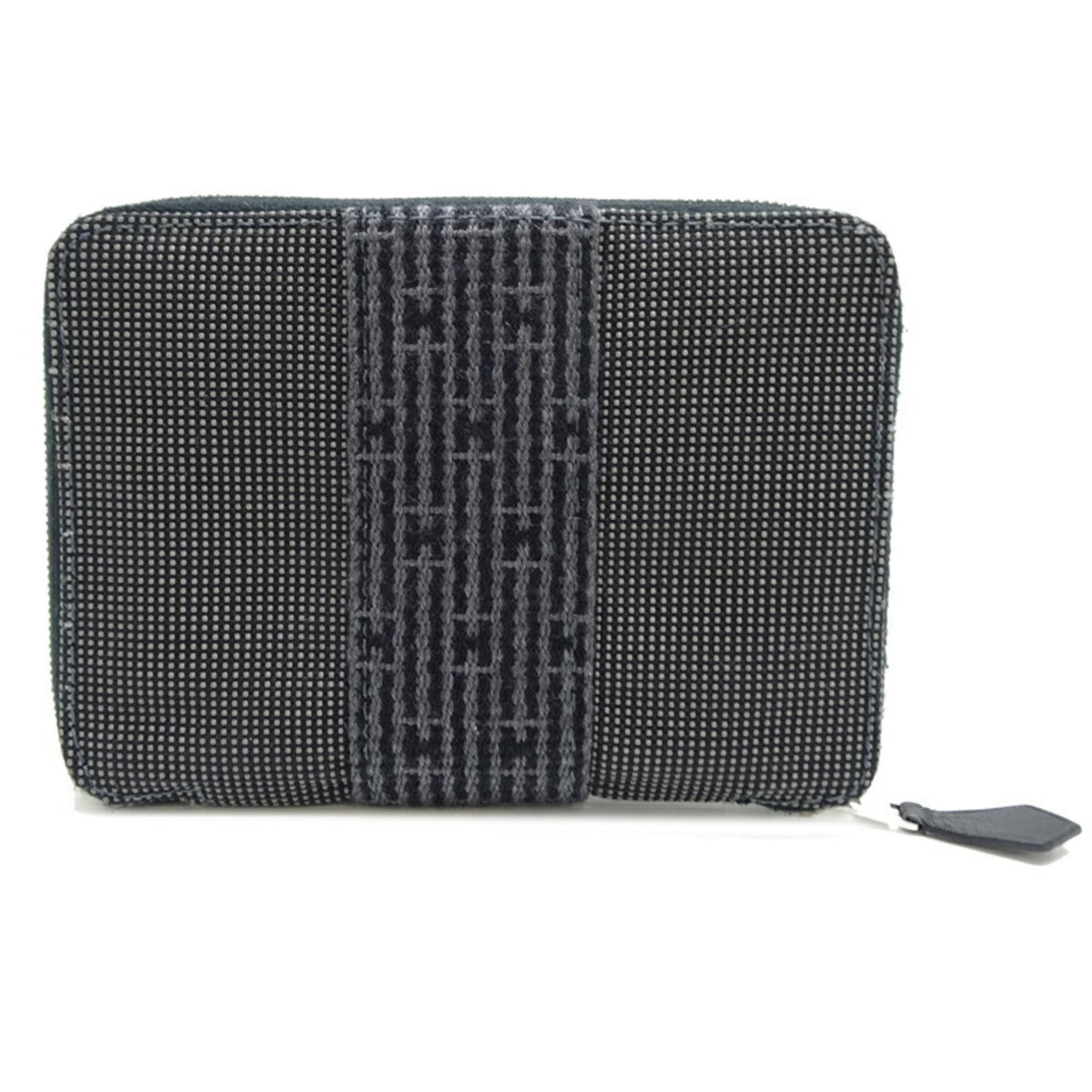 Hermes Gray Polyester Polyamide Wallet (Bi-Fold) (Pre-Owned)