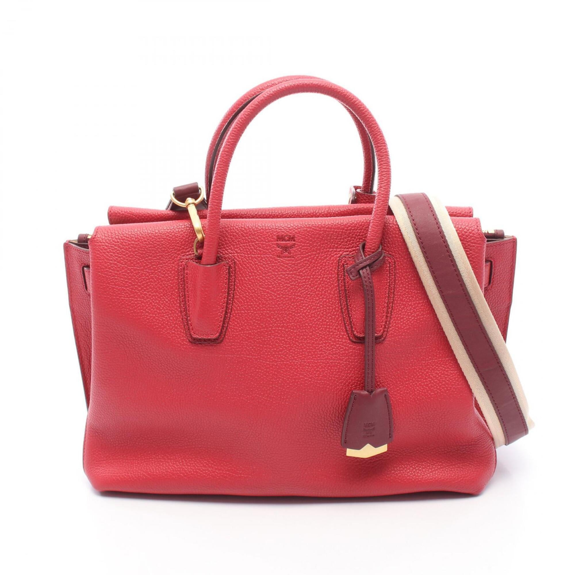 Mcm Red Color Leather Handbag (Pre-Owned)