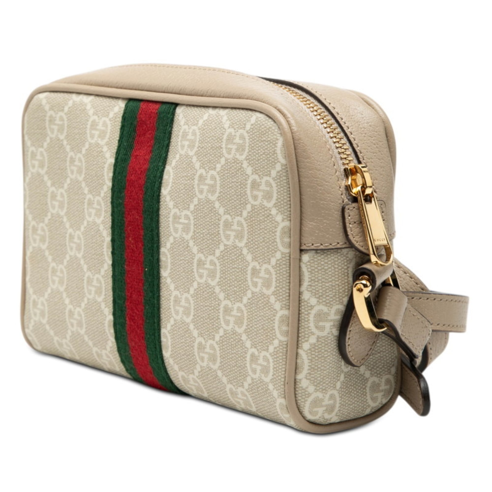 Gucci Beige Leather Pvc Shoulder Bag (Pre-Owned)