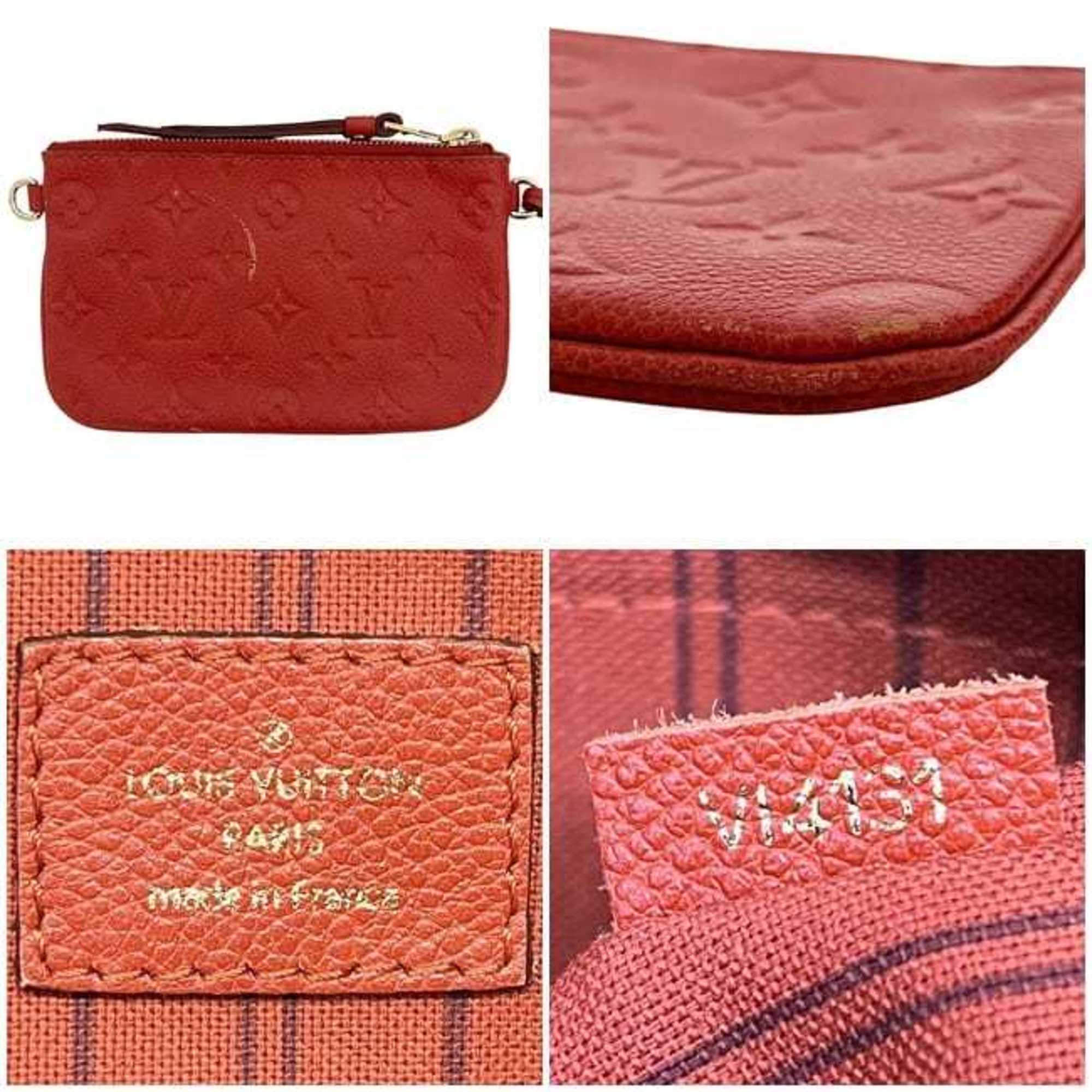 Louis Vuitton Monogram Empreinte Auriane Red Color Leather Tote Bag (Pre-Owned)