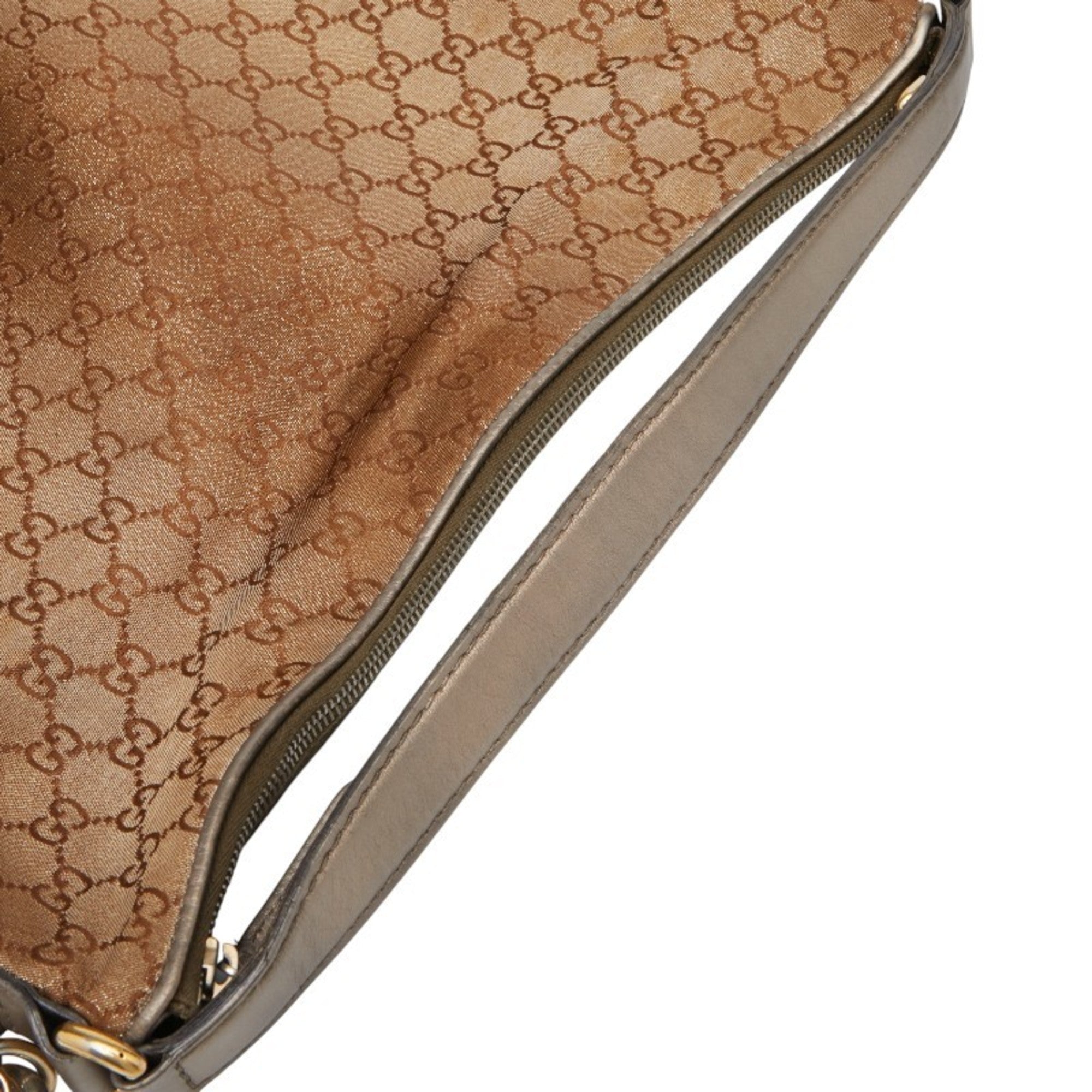 Gucci Brown Canvas Leather Shoulder Bag (Pre-Owned)