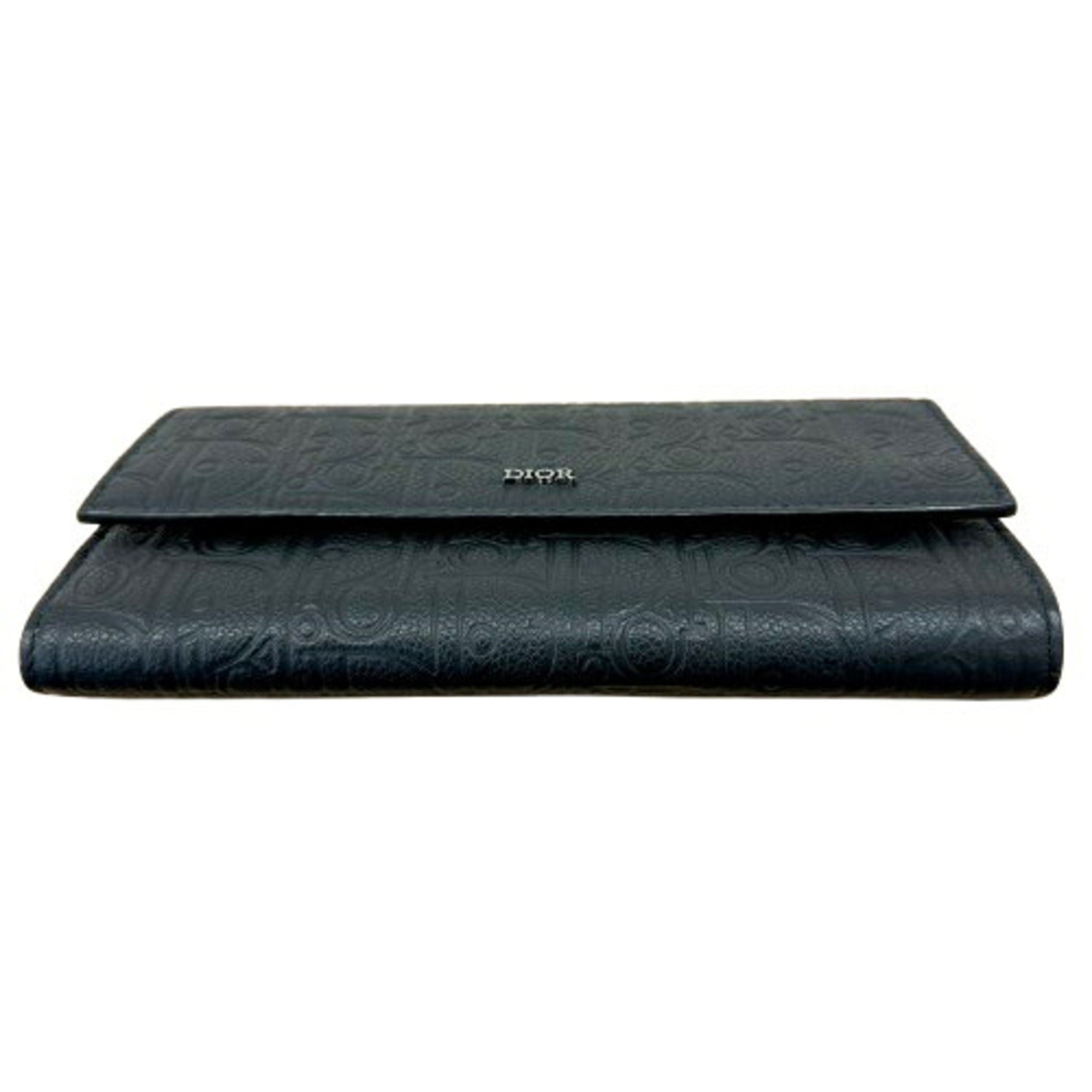 Dior Homme Black Leather Long Wallet (Bi-Fold) (Pre-Owned)