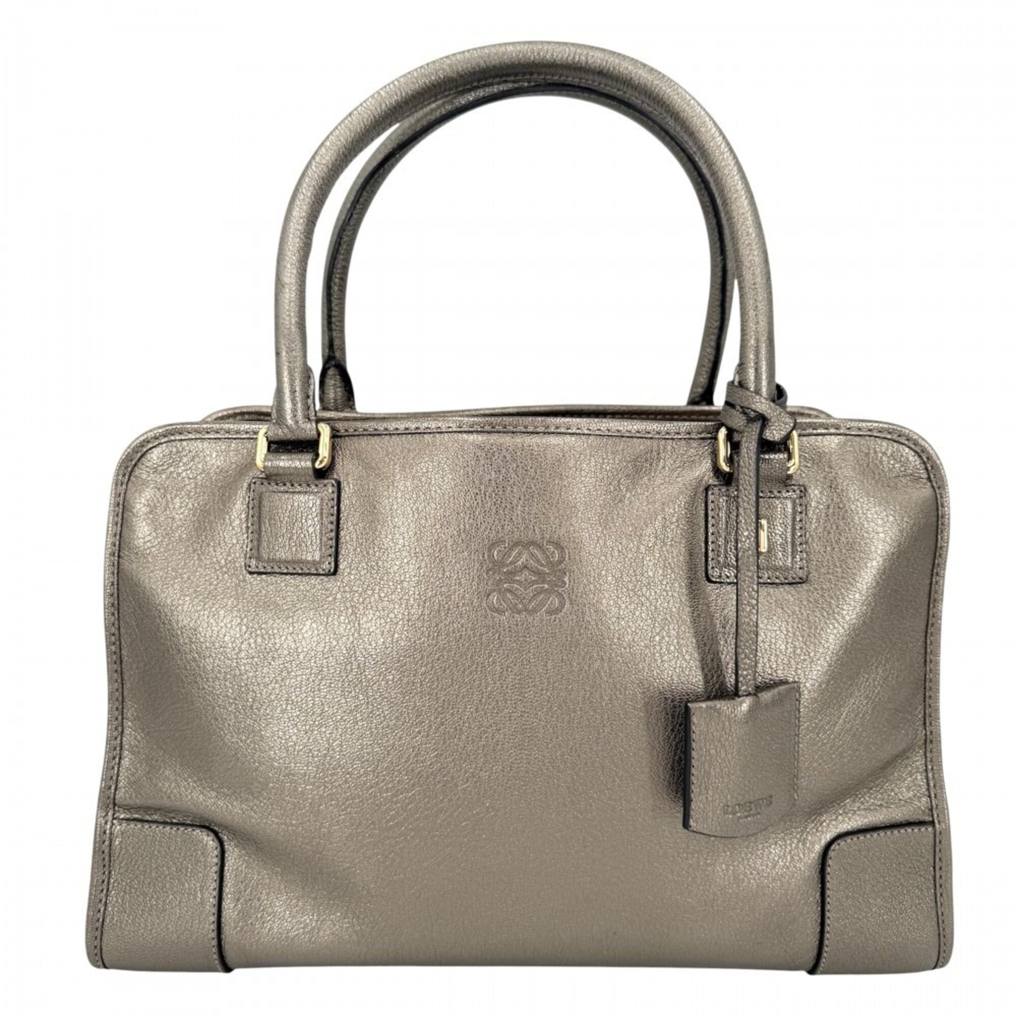Loewe Gold Leather Boston Bag Handbag (Pre-Owned)