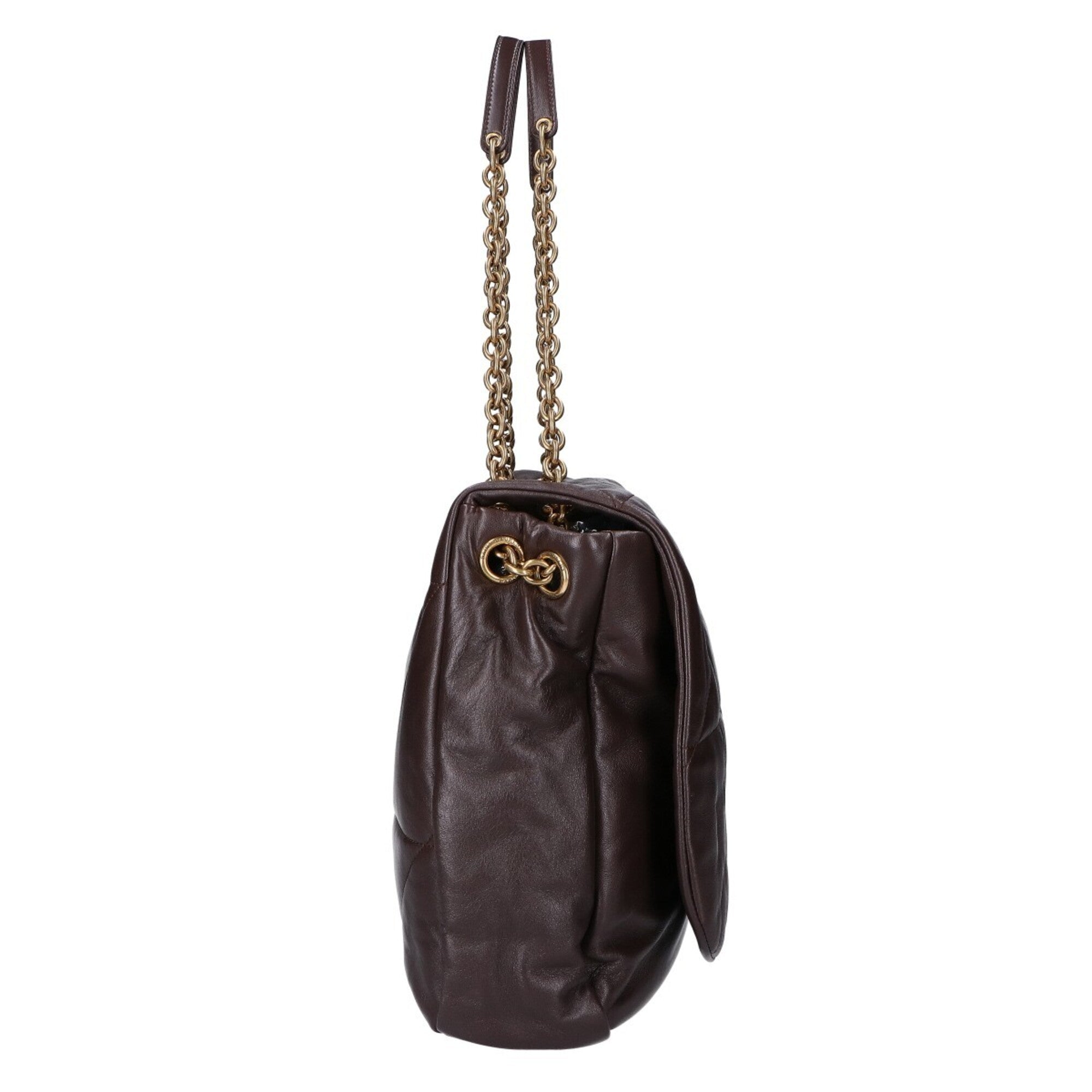 Saint Laurent Dark Brown Leather Shoulder Bag (Pre-Owned)