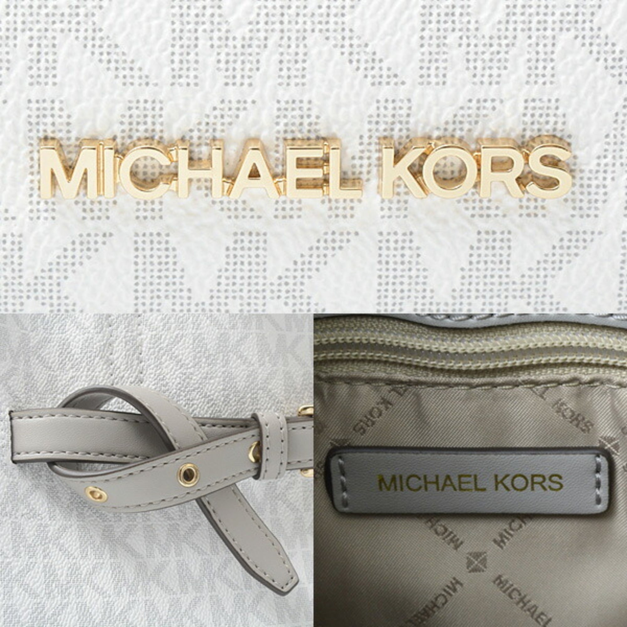 Michael Kors Gray White Pvc Leather Handbag (Pre-Owned)