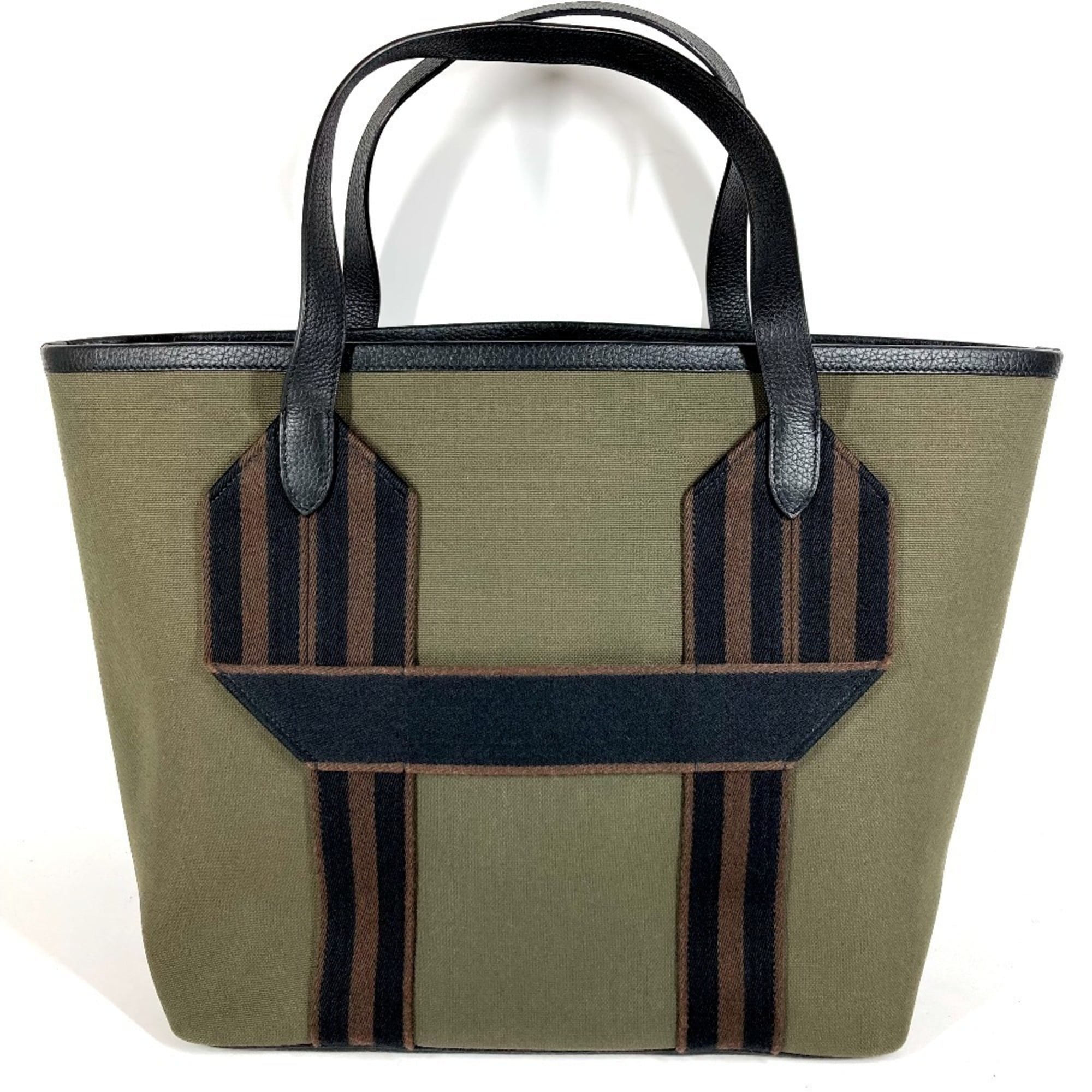Hermes Black Khaki Taurillon Clemence Leather Handbag Shoulder Bag Tote Bag (Pre-Owned)