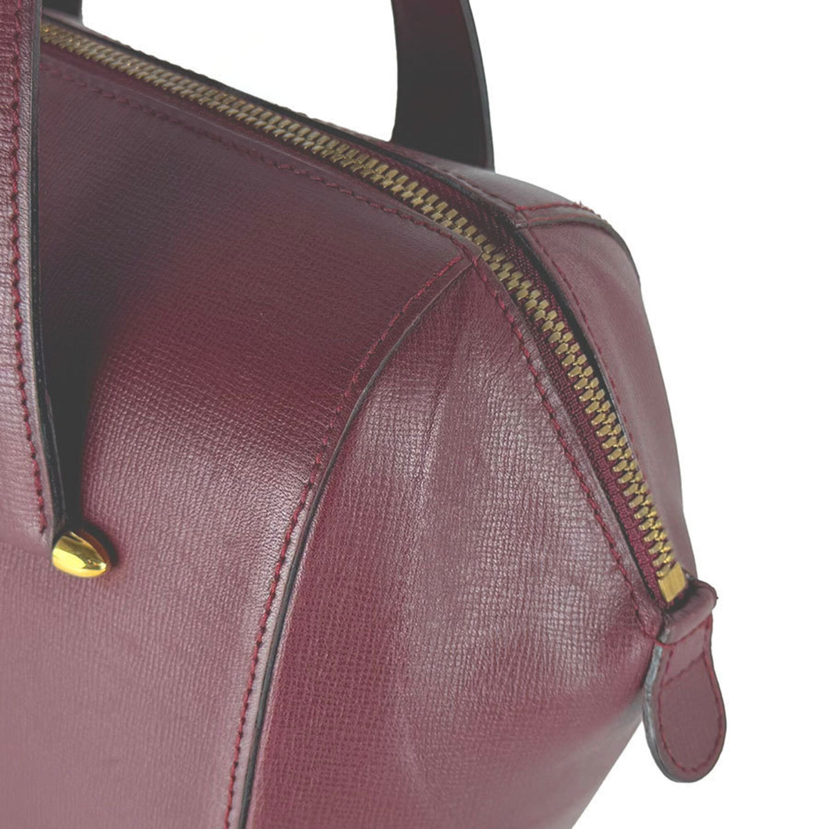 Cartier Bordeaux Leather Handbag (Pre-Owned)