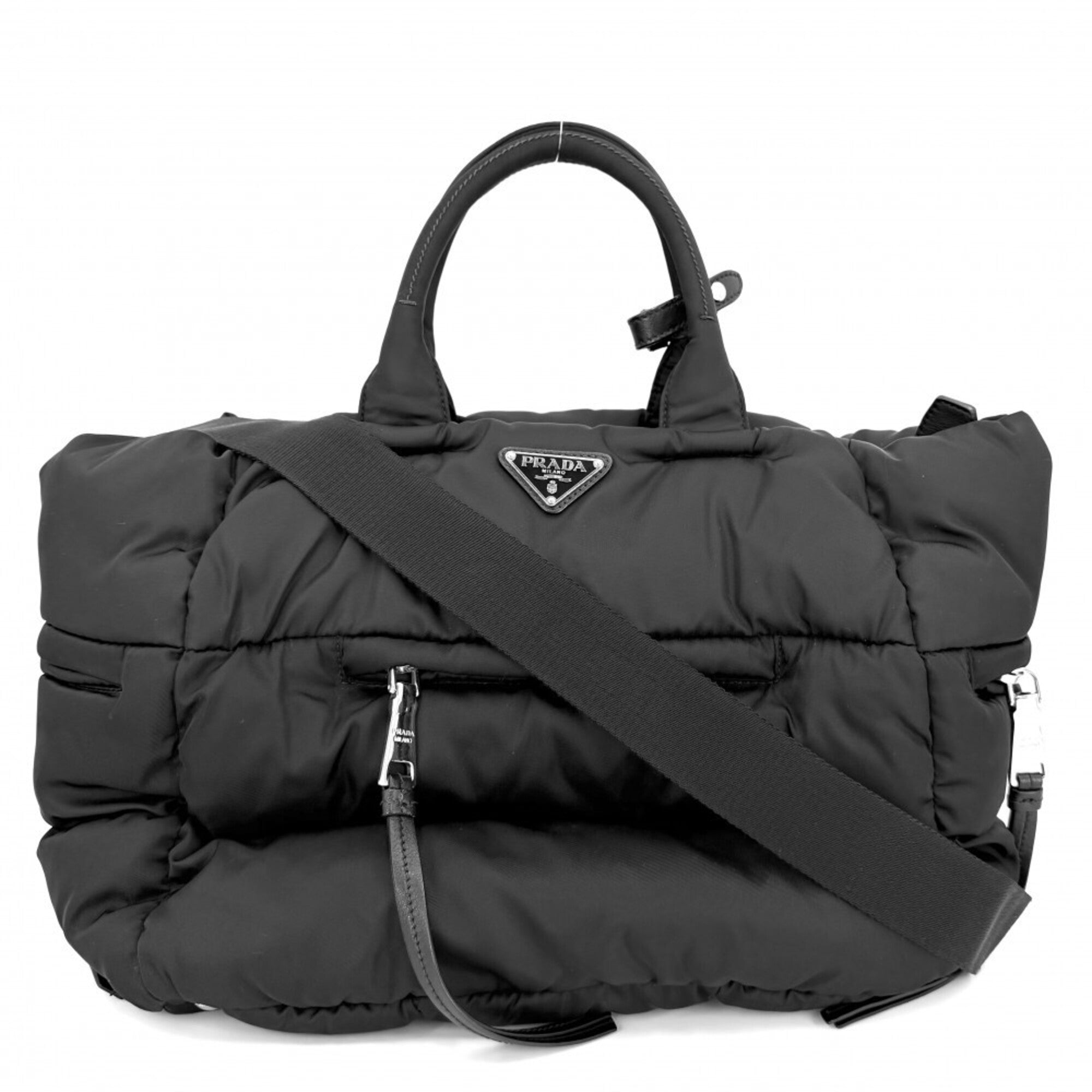 Prada Black Nylon Handbag Shoulder Bag Tote Bag (Pre-Owned)