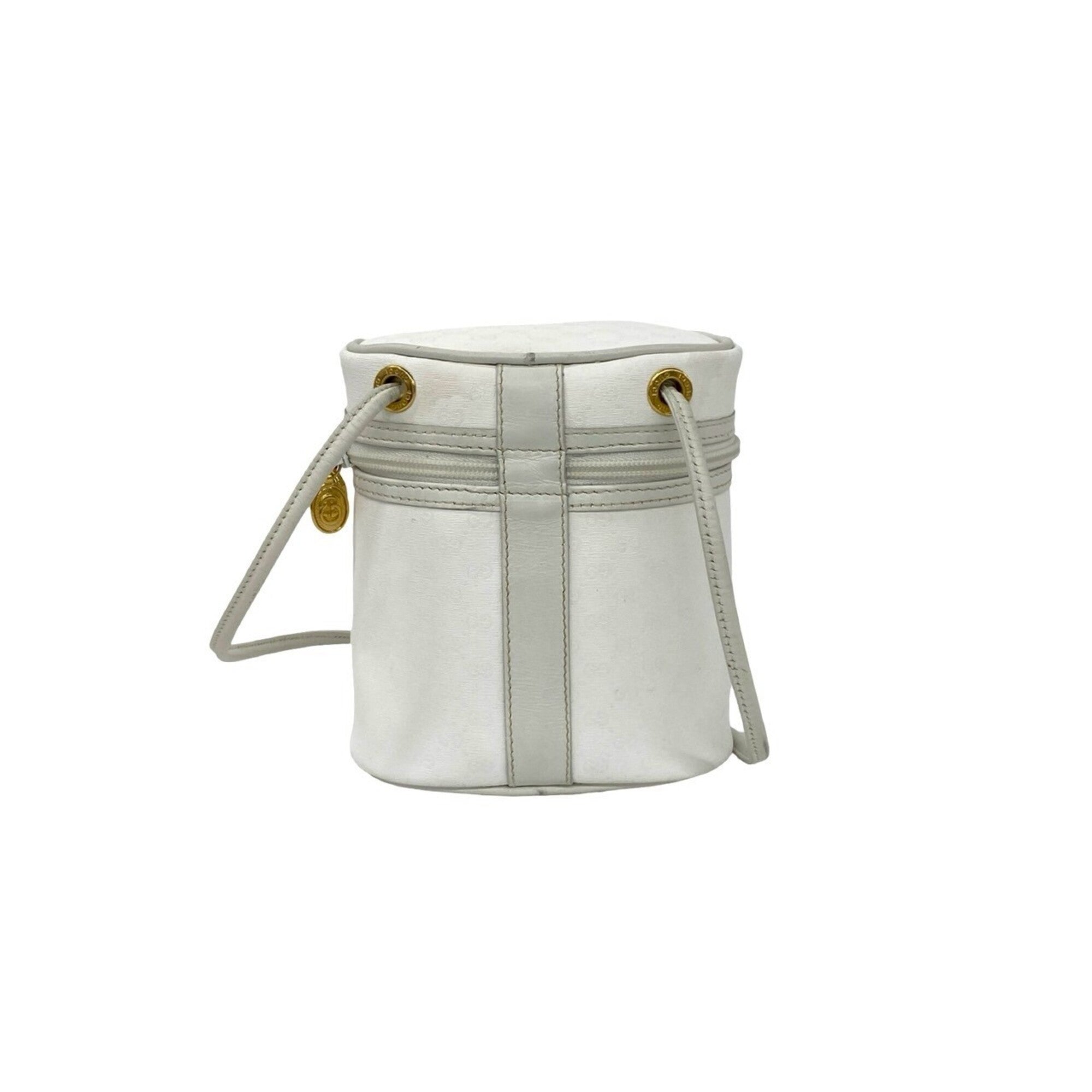 Gucci White Leather Pvc Shoulder Bag Vanity Bag (Pre-Owned)