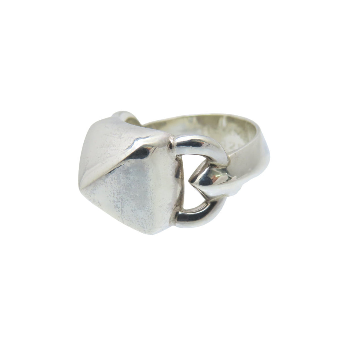 Hermes Silver Silver 925 Band Ring (Pre-Owned)