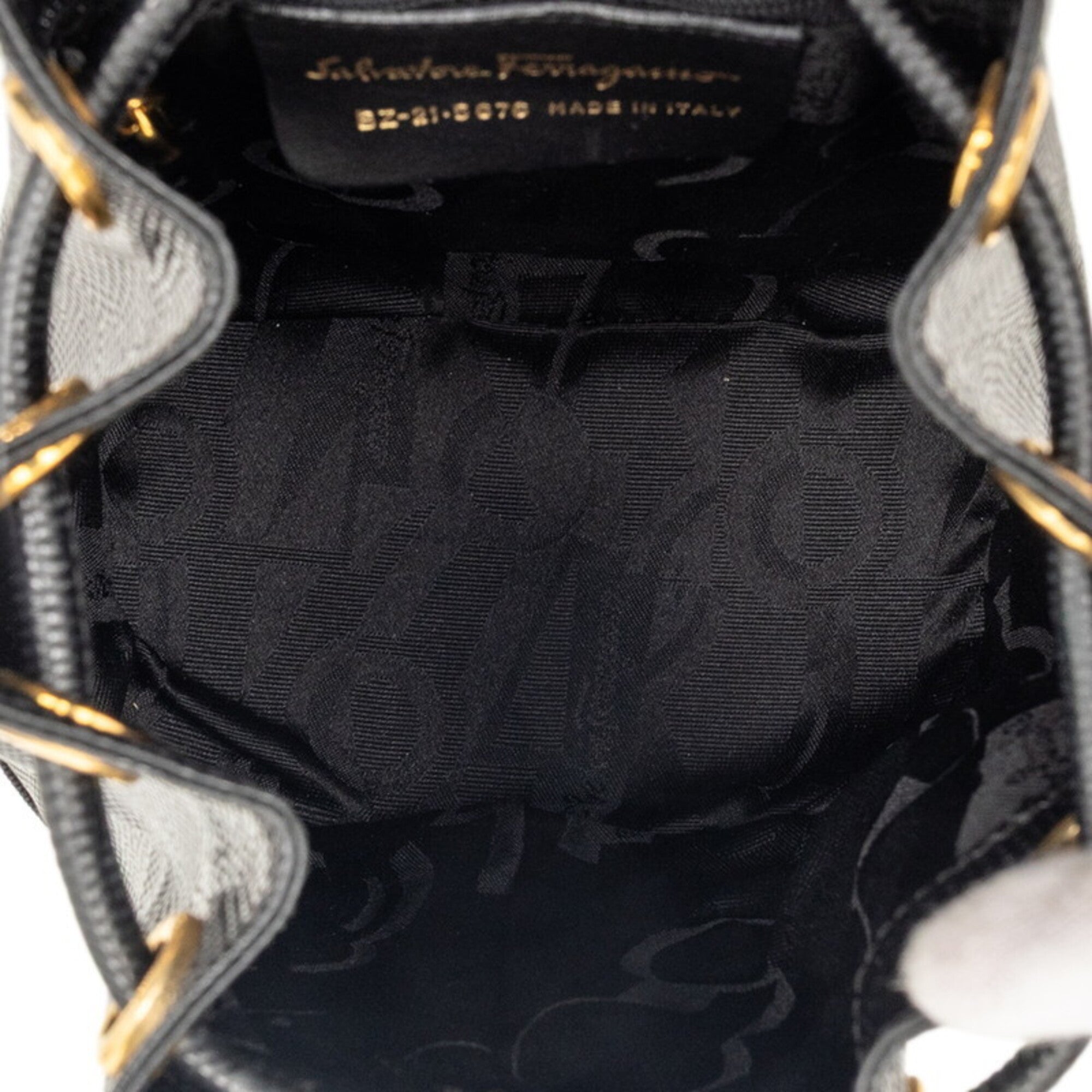 Salvatore Ferragamo Black Pvc Leather Backpack (Pre-Owned)