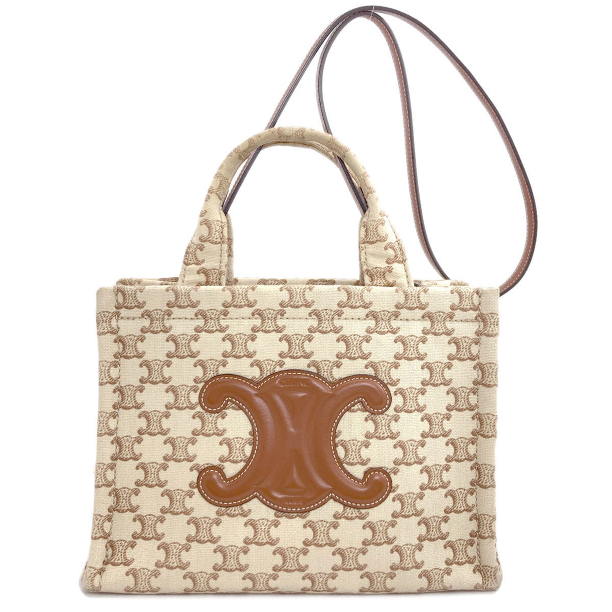 Celine Beige Canvas Handbag (Pre-Owned)
