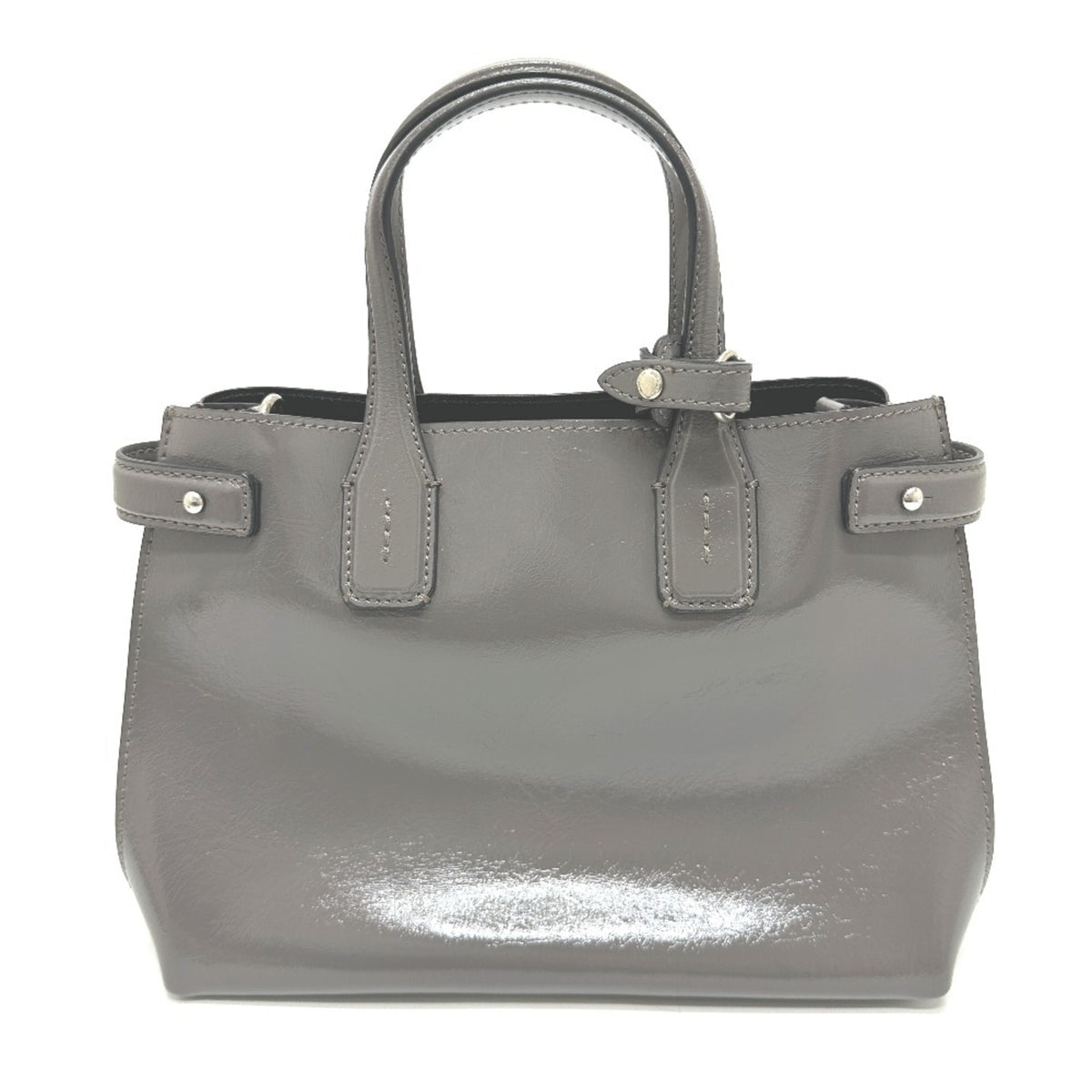 Burberry Gray Elastane Leather Handbag Shoulder Bag (Pre-Owned)