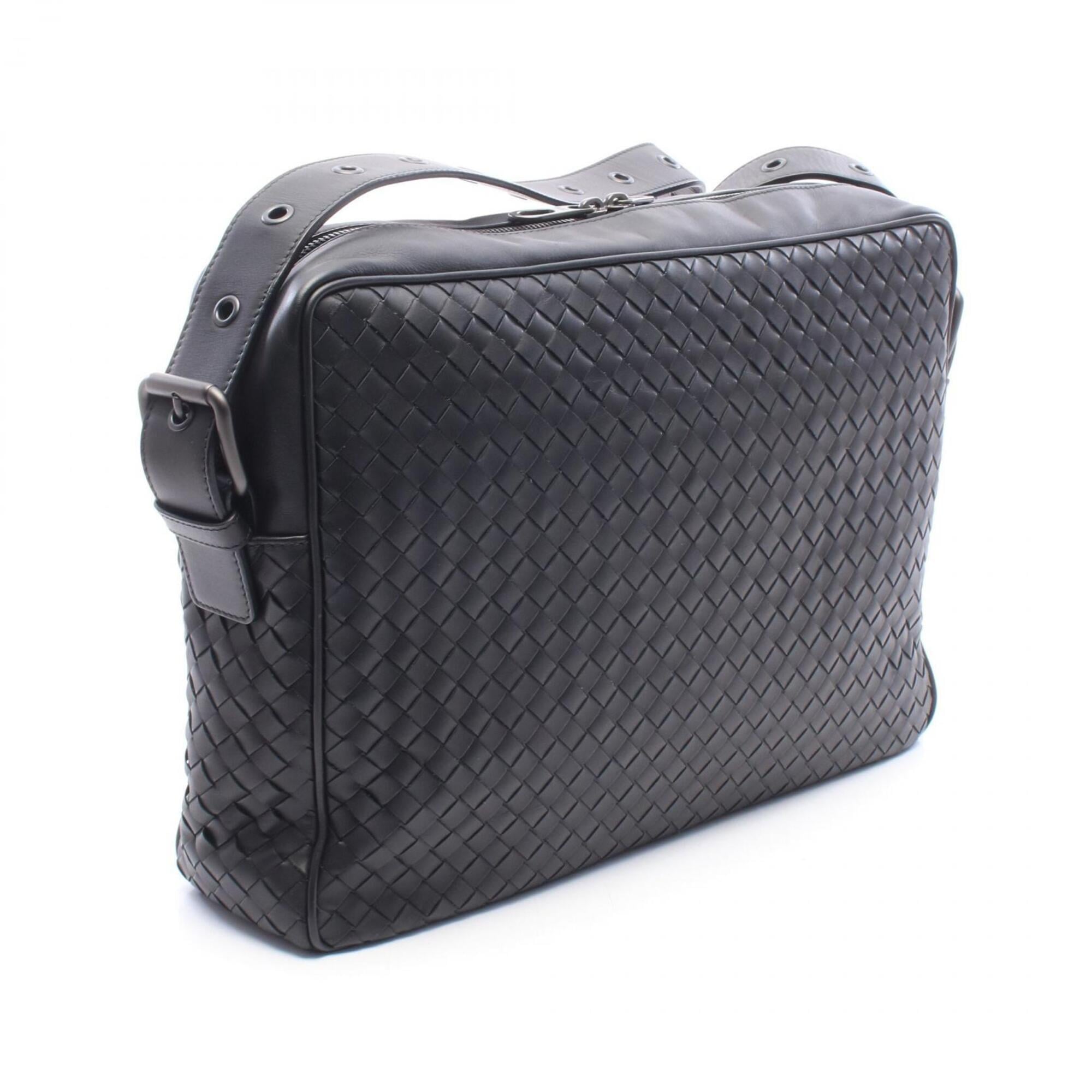 Bottega Veneta Black Intrecciato Handbag Shoulder Bag (Pre-Owned)