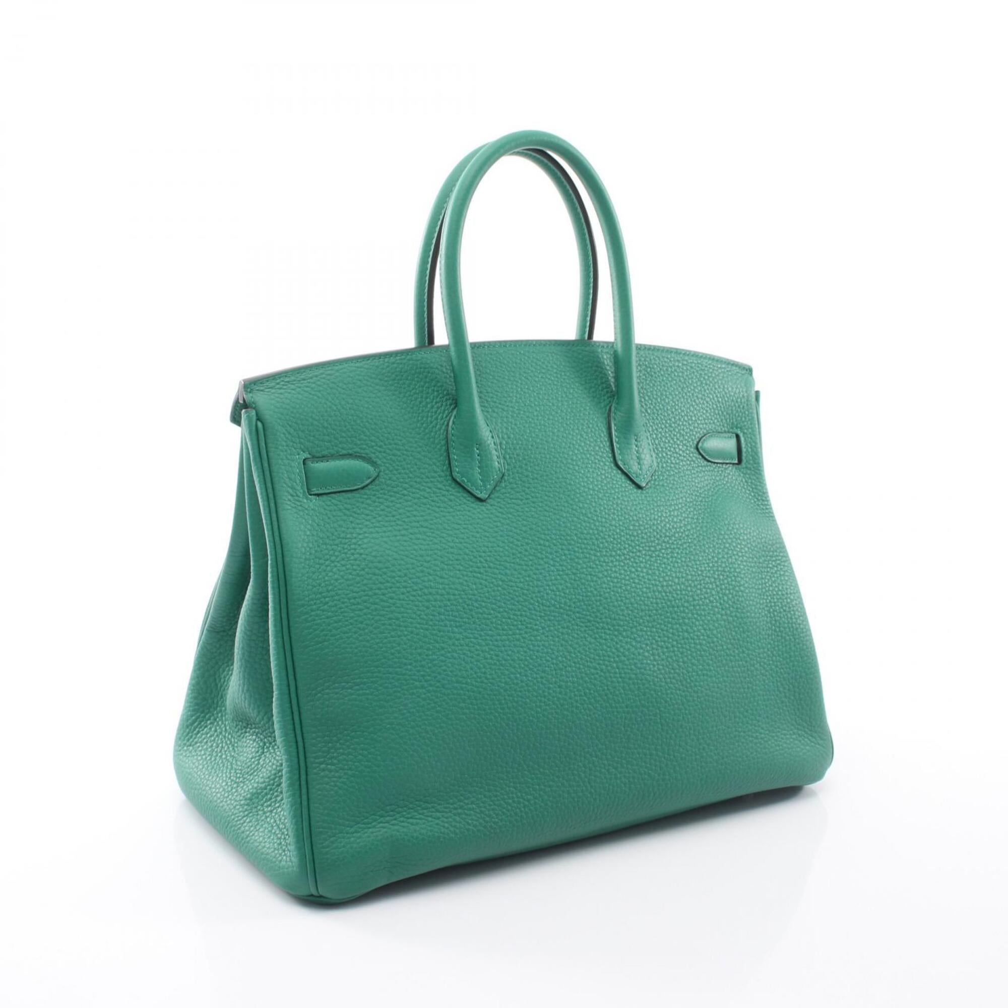 Hermes Green Taurillon Clemence Leather Leather Handbag (Pre-Owned)