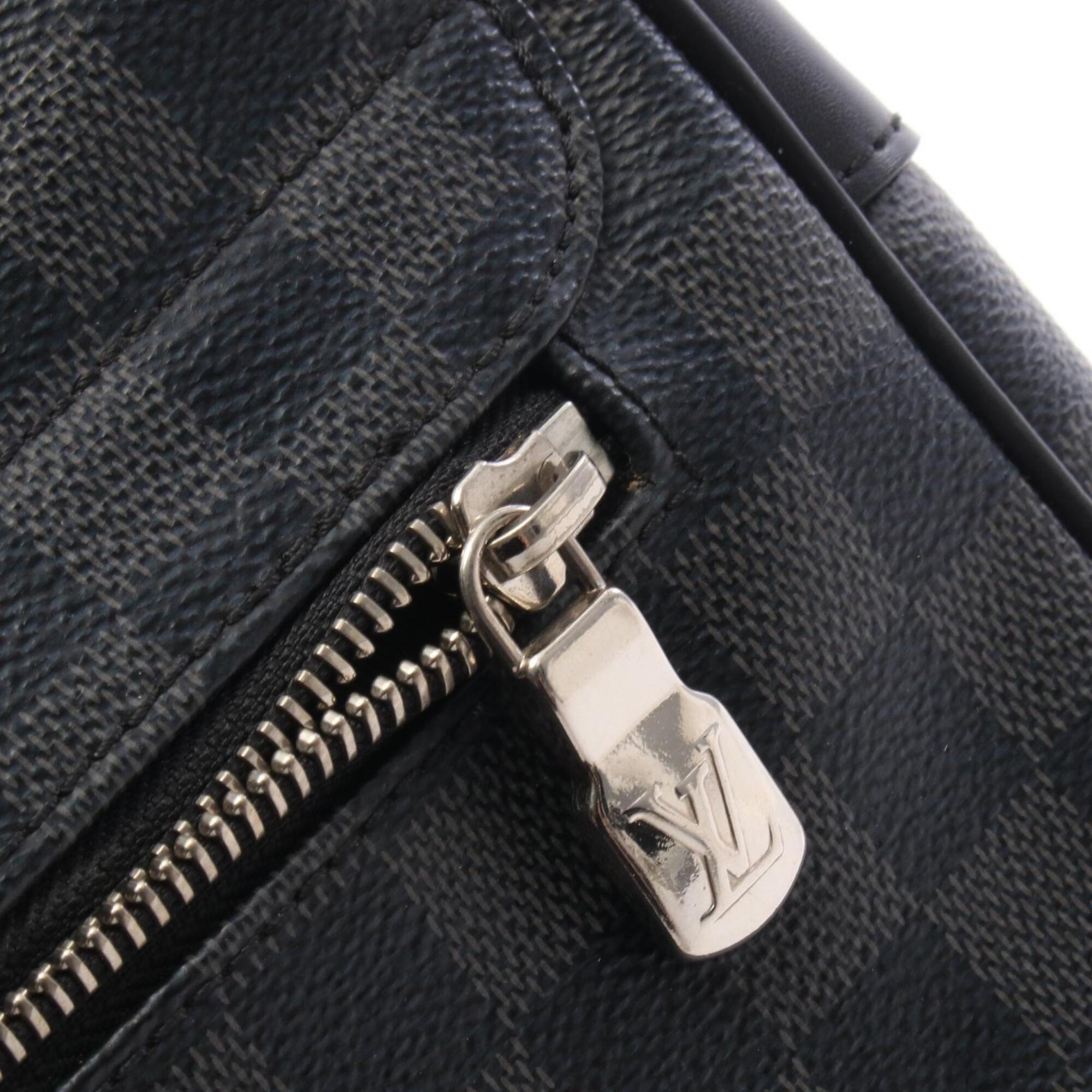 Louis Vuitton Black Coated Canvas Leather Handbag Shoulder Bag (Pre-Owned)