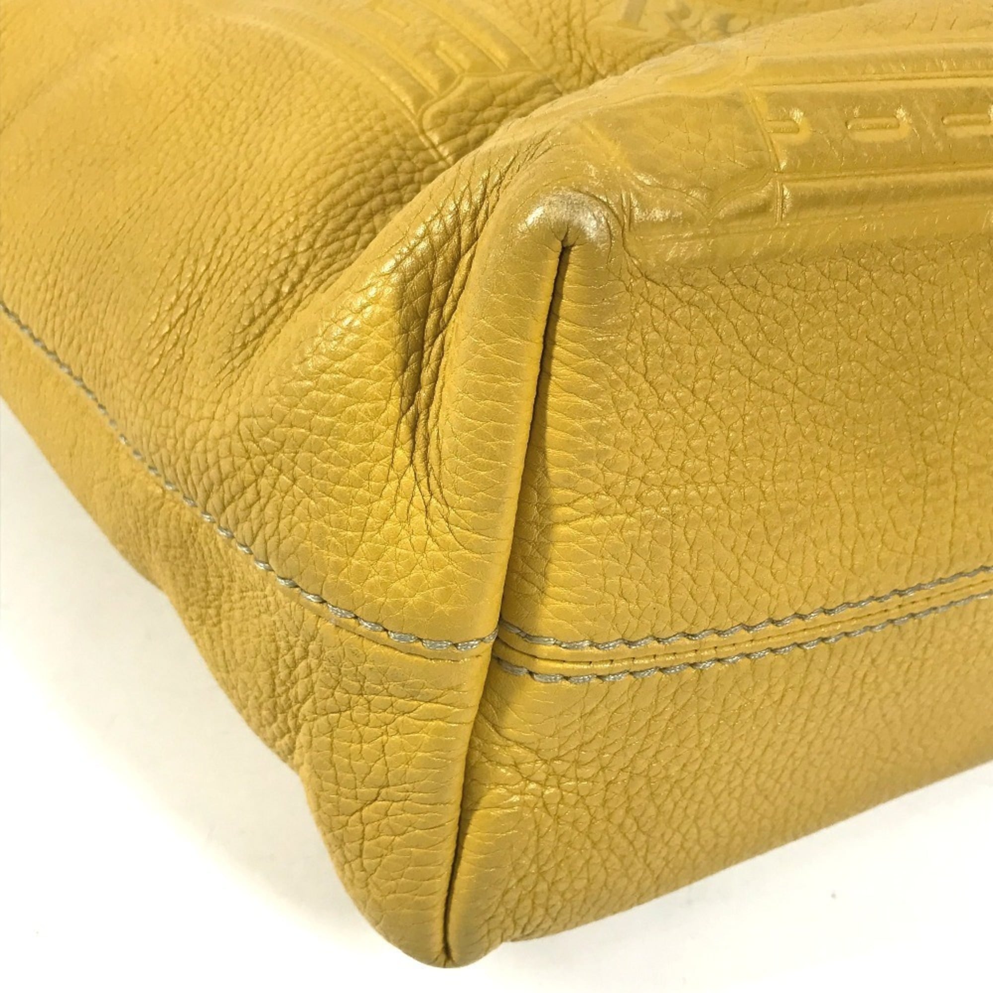 Fendi Yellow Leather Shoulder Bag Tote Bag (Pre-Owned)