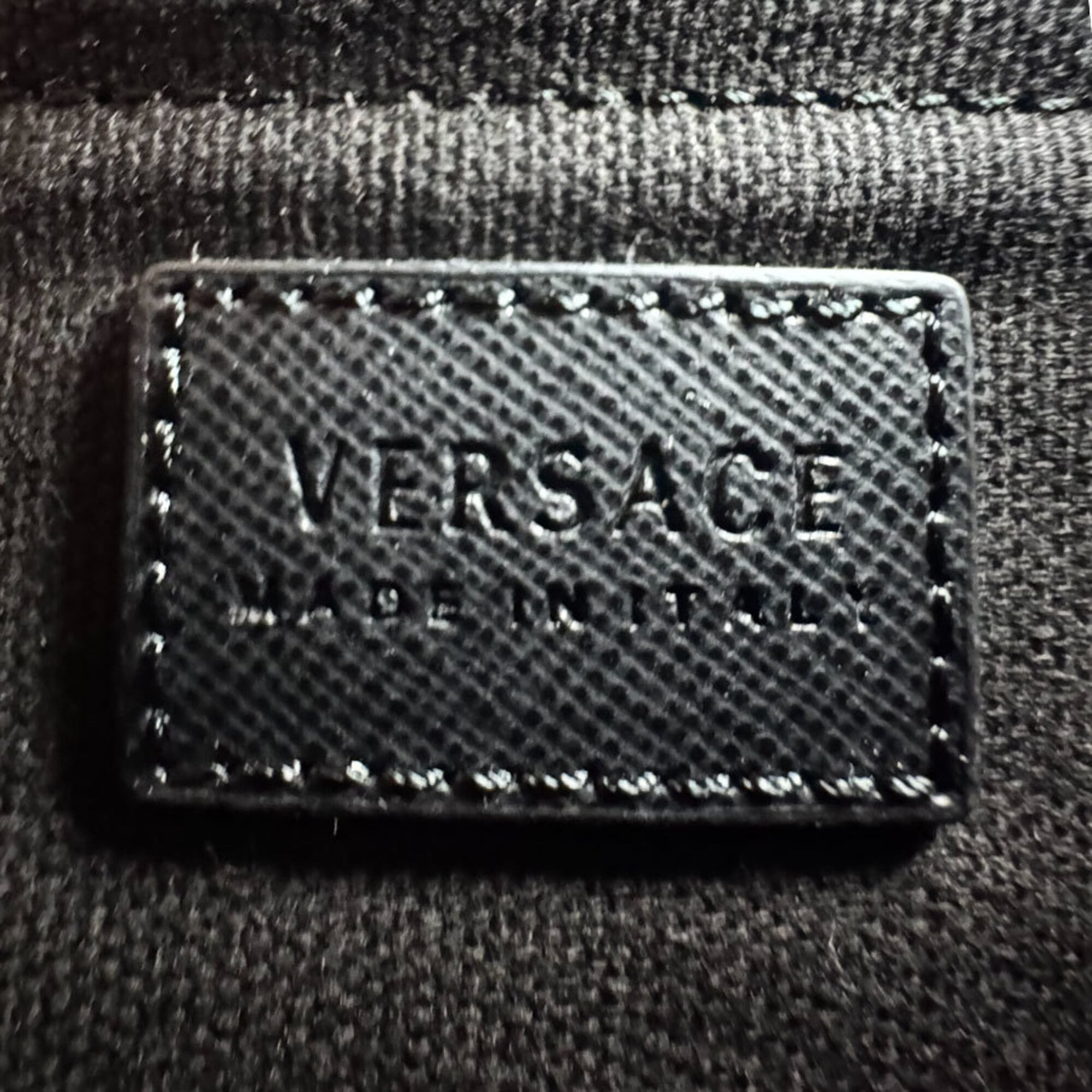 Versace Black Leather Shoulder Bag (Pre-Owned)