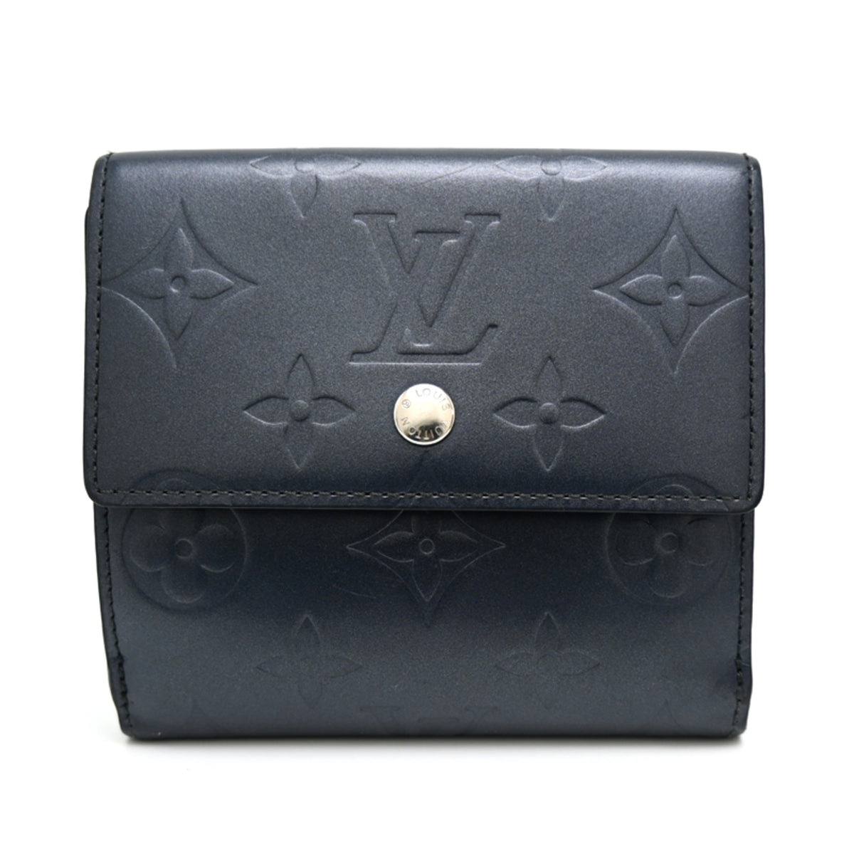 Louis Vuitton Blue Monogram Mat Wallet (Bi-Fold) (Pre-Owned)