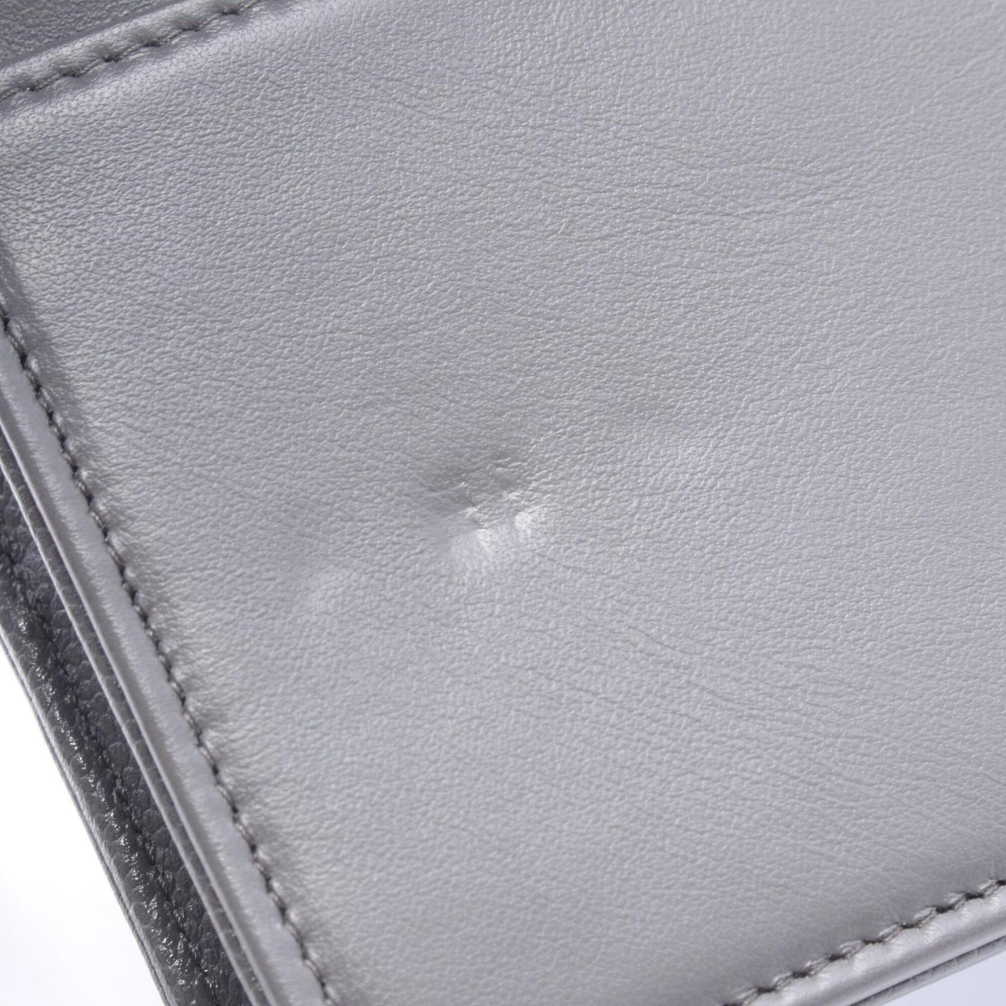 Chanel Matelasse Gray Grained Calfskin Handbag Shoulder Bag (Pre-Owned)