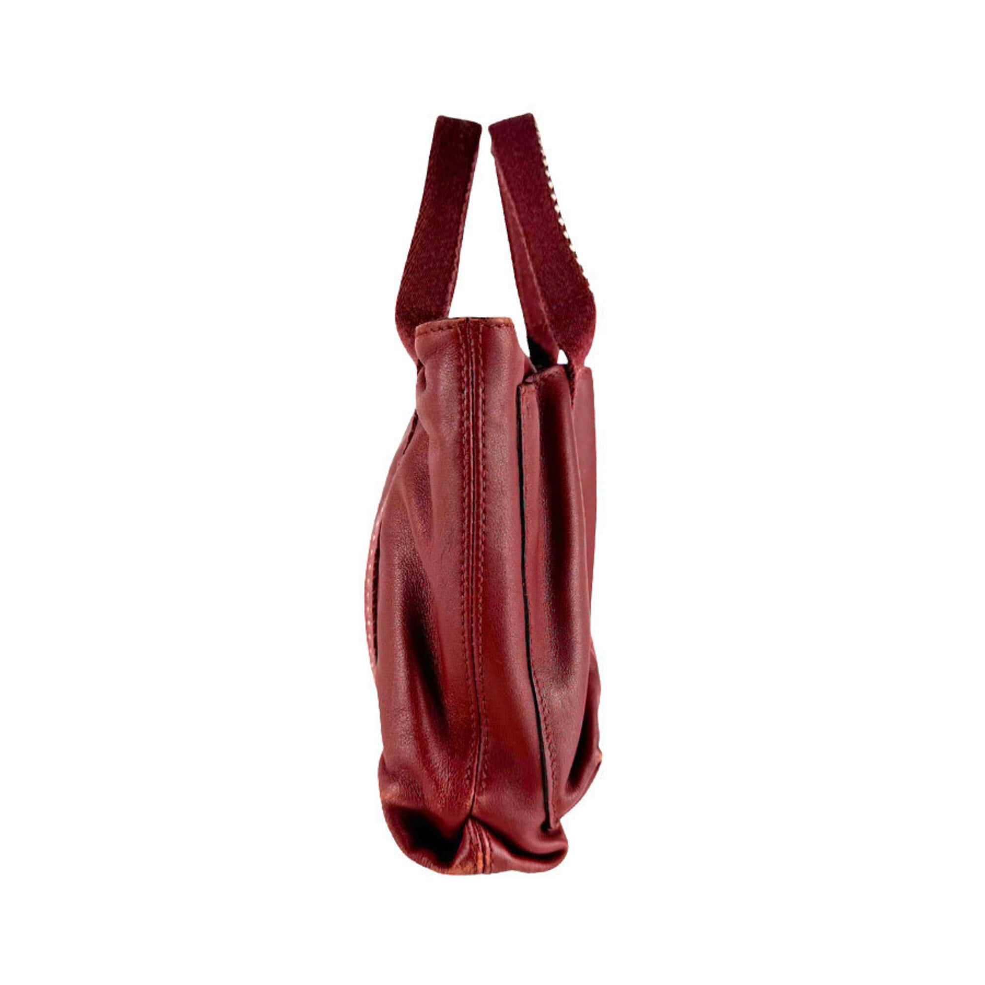 Hermes Dark Red Veau Derma Handbag (Pre-Owned)