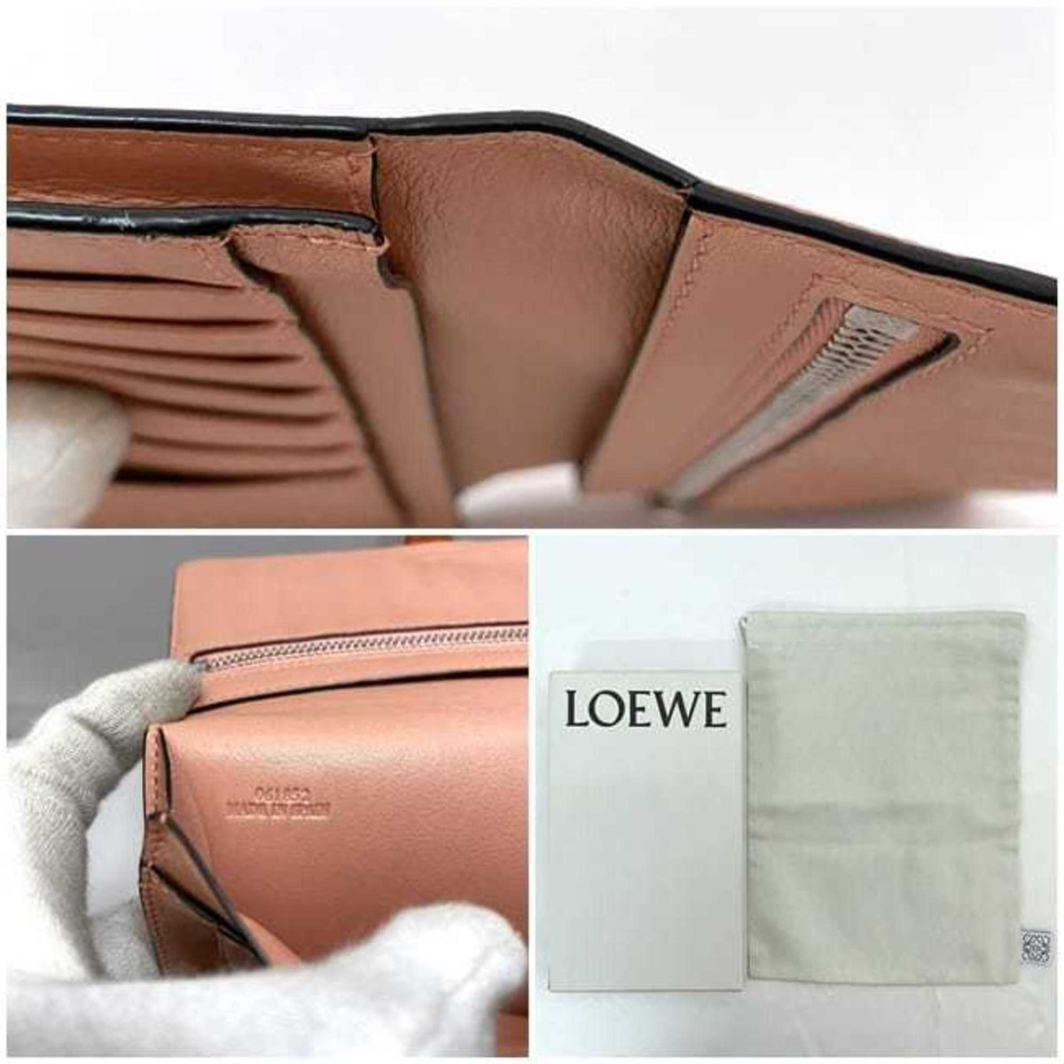 Loewe Brown Orange Leather Long Wallet (Bi-Fold) (Pre-Owned)
