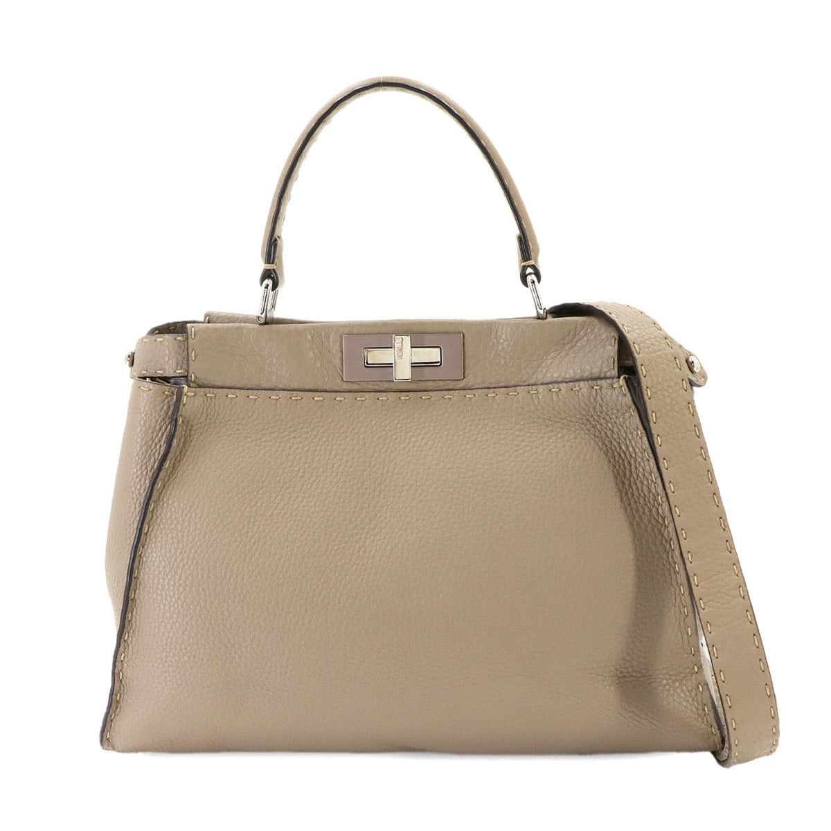 Fendi Beige Leather Handbag (Pre-Owned)