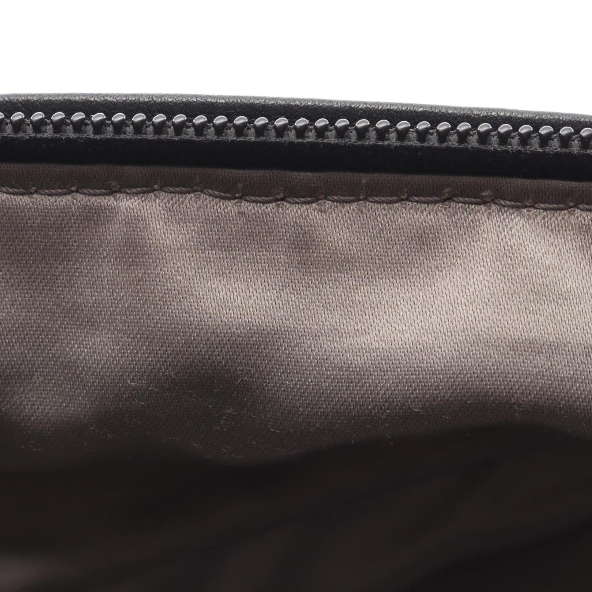 Chanel Black Leather Handbag Shoulder Bag (Pre-Owned)