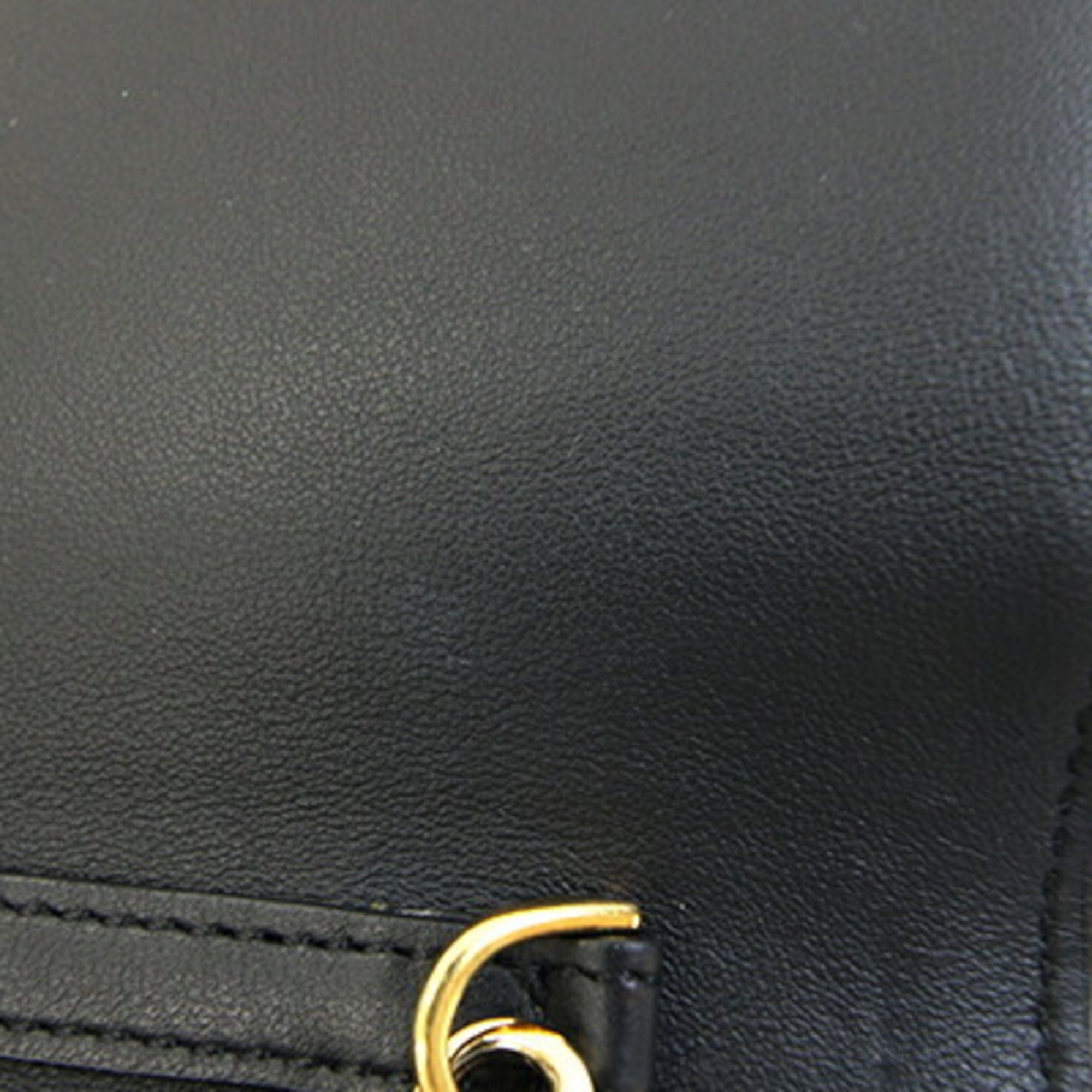 Fendi Black Leather Pochette Shoulder Bag (Pre-Owned)