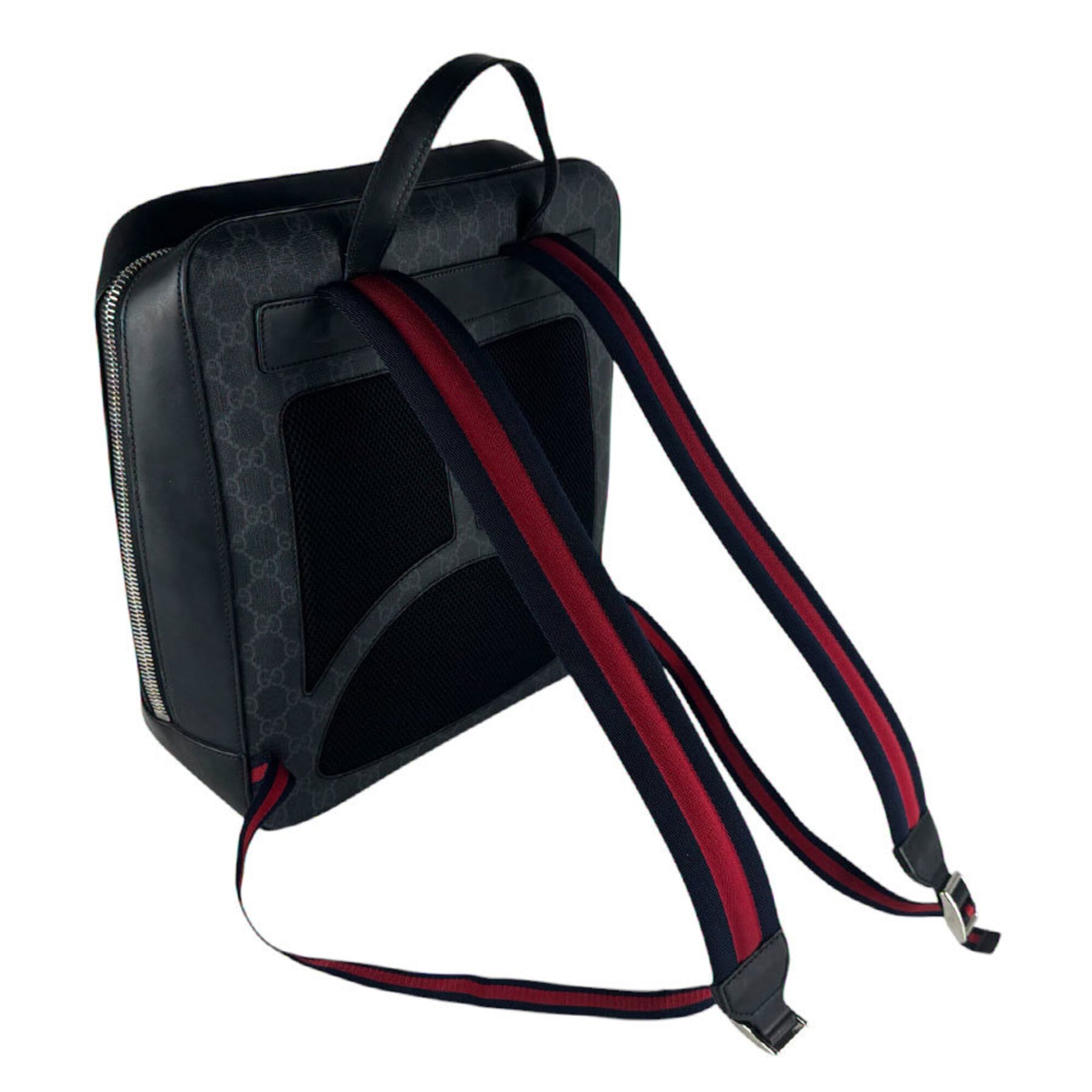 Gucci Black Gray Multi-Color Gg Supreme Backpack (Pre-Owned)