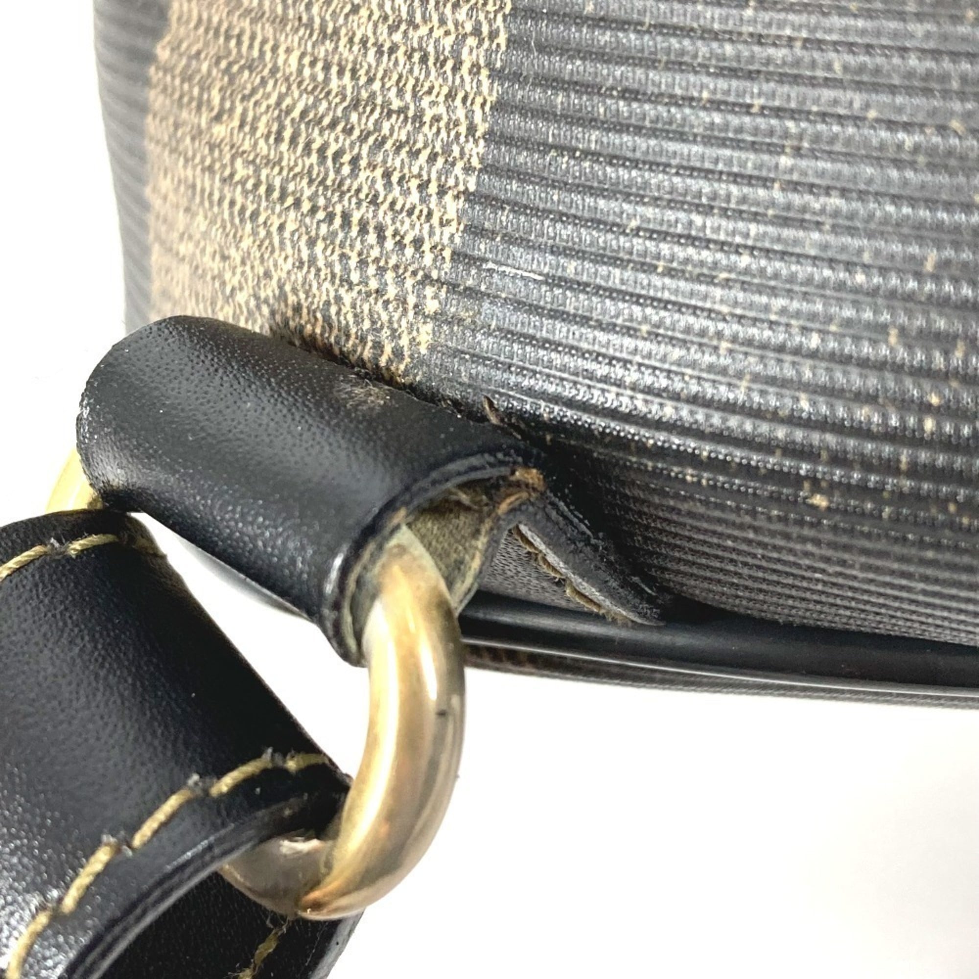 Fendi Pequin Black Khaki Pvc Leather Backpack (Pre-Owned)