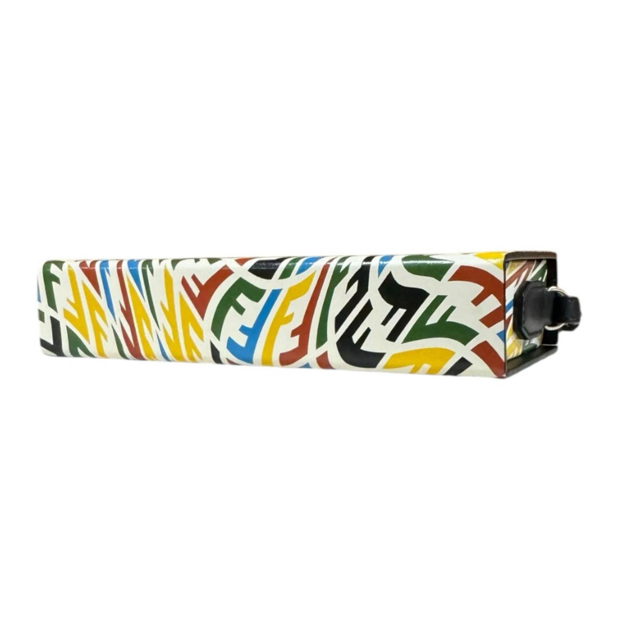 Fendi Multi-Color White Leather Shoulder Bag (Pre-Owned)